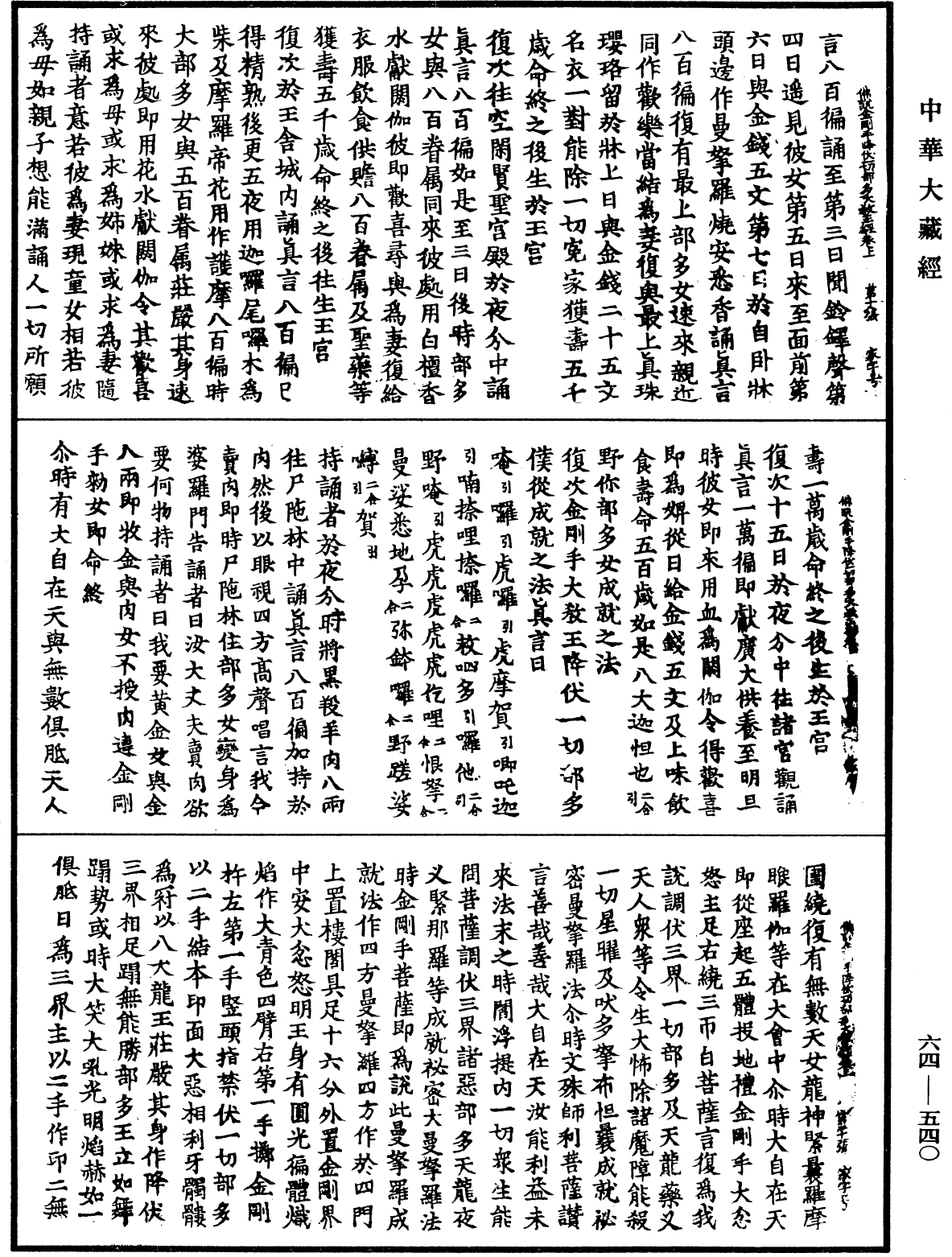 佛說金剛手菩薩降伏一切部多大教王經《中華大藏經》_第64冊_第0540頁