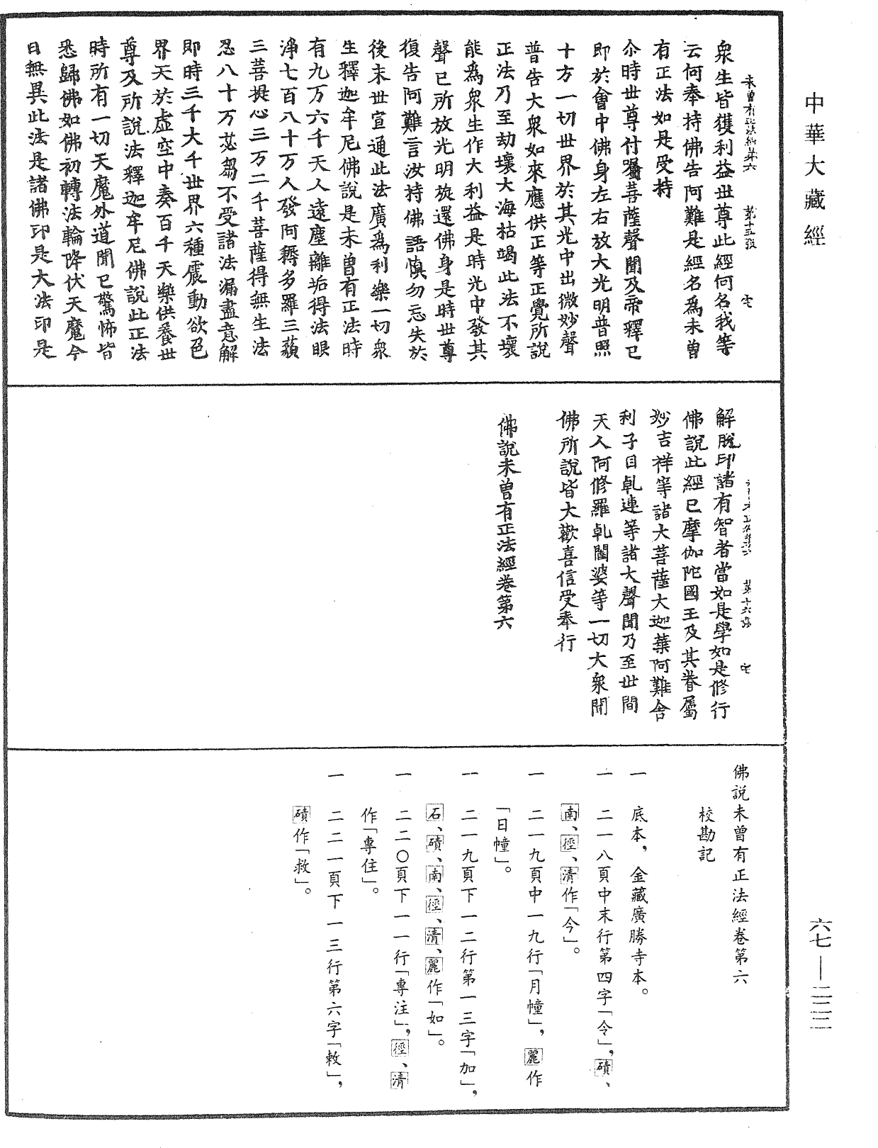 佛說未曾有正法經《中華大藏經》_第67冊_第222頁