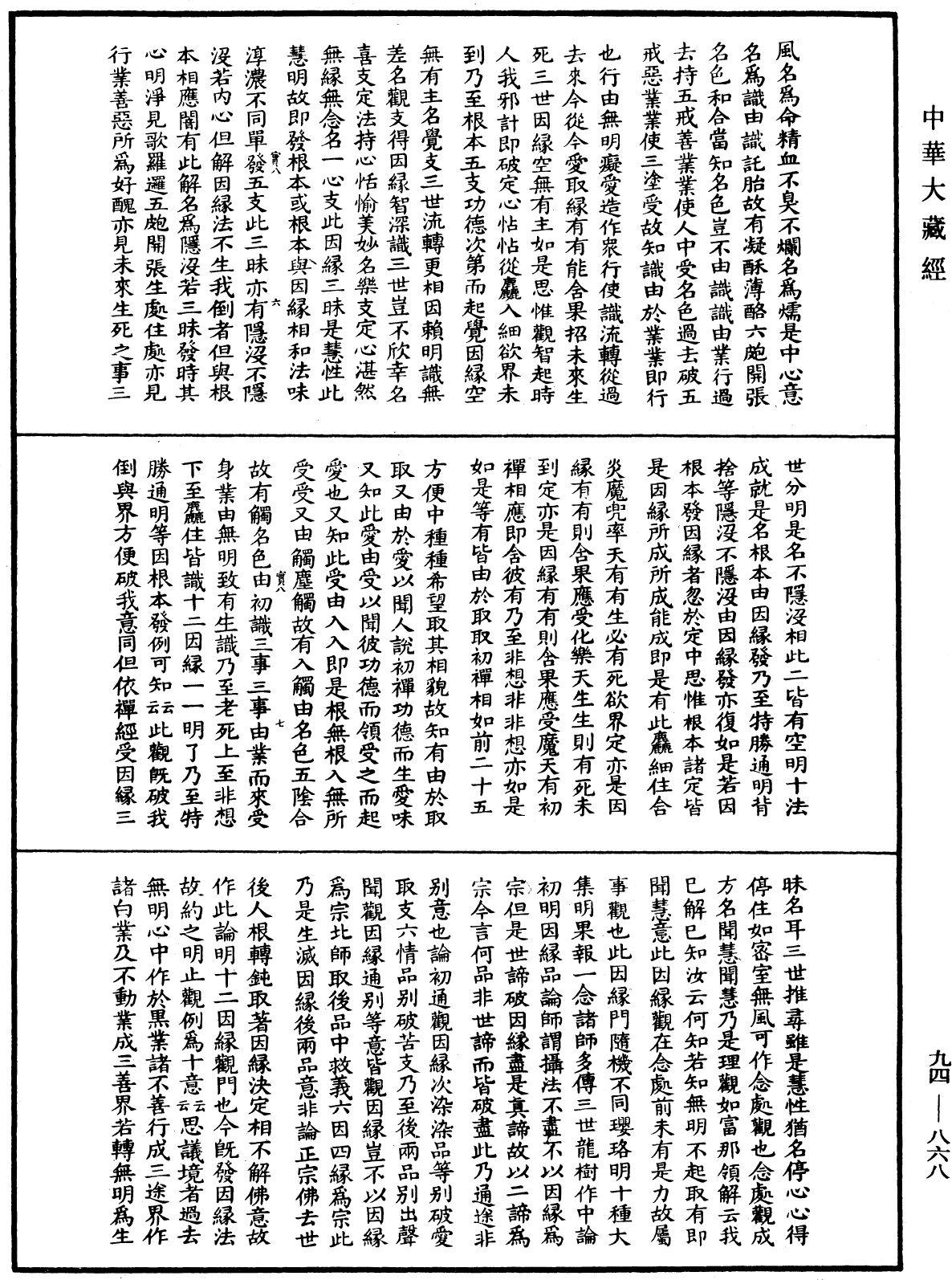 摩訶止觀《中華大藏經》_第94冊_第868頁