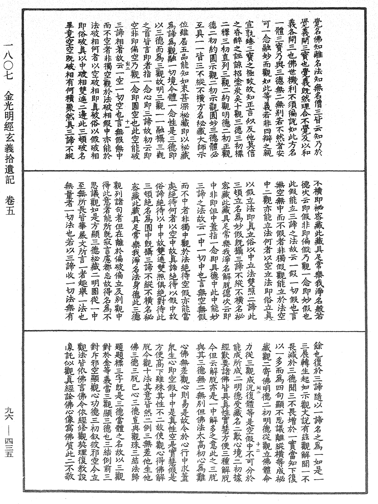 金光明经玄义拾遗记《中华大藏经》_第96册_第435页