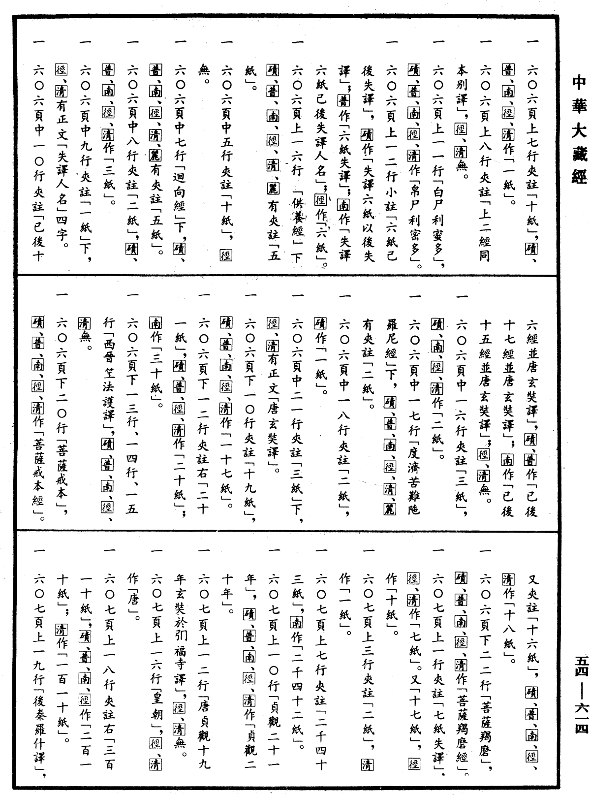 大唐内典录《中华大藏经》_第54册_第614页