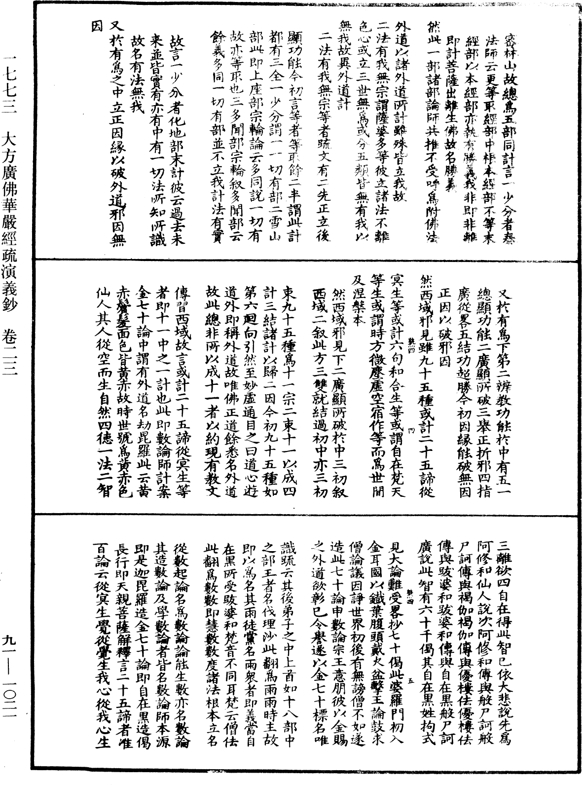 大方廣佛華嚴經疏演義鈔《中華大藏經》_第91冊_第1021頁