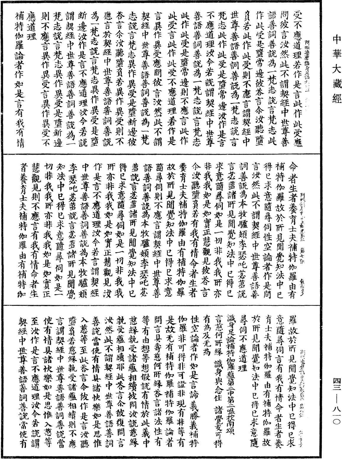 阿毗達磨識身足論《中華大藏經》_第43冊_第810頁