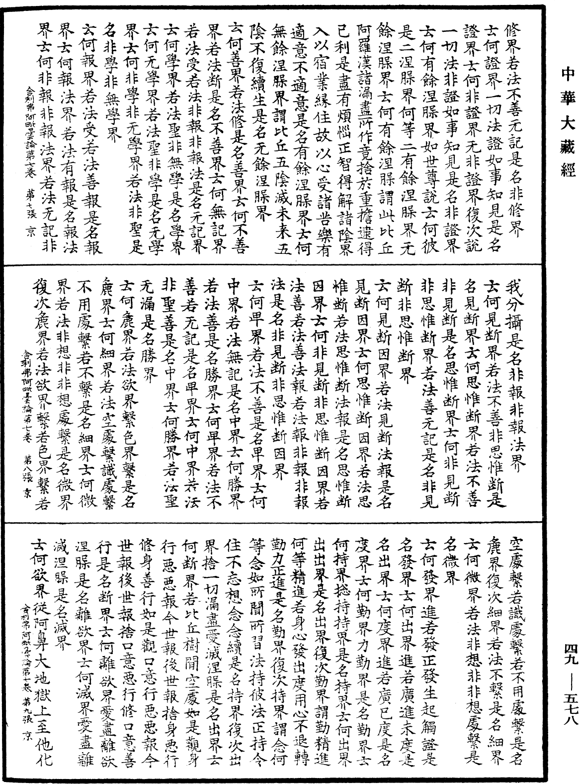 舍利弗阿毗曇論《中華大藏經》_第49冊_第0578頁