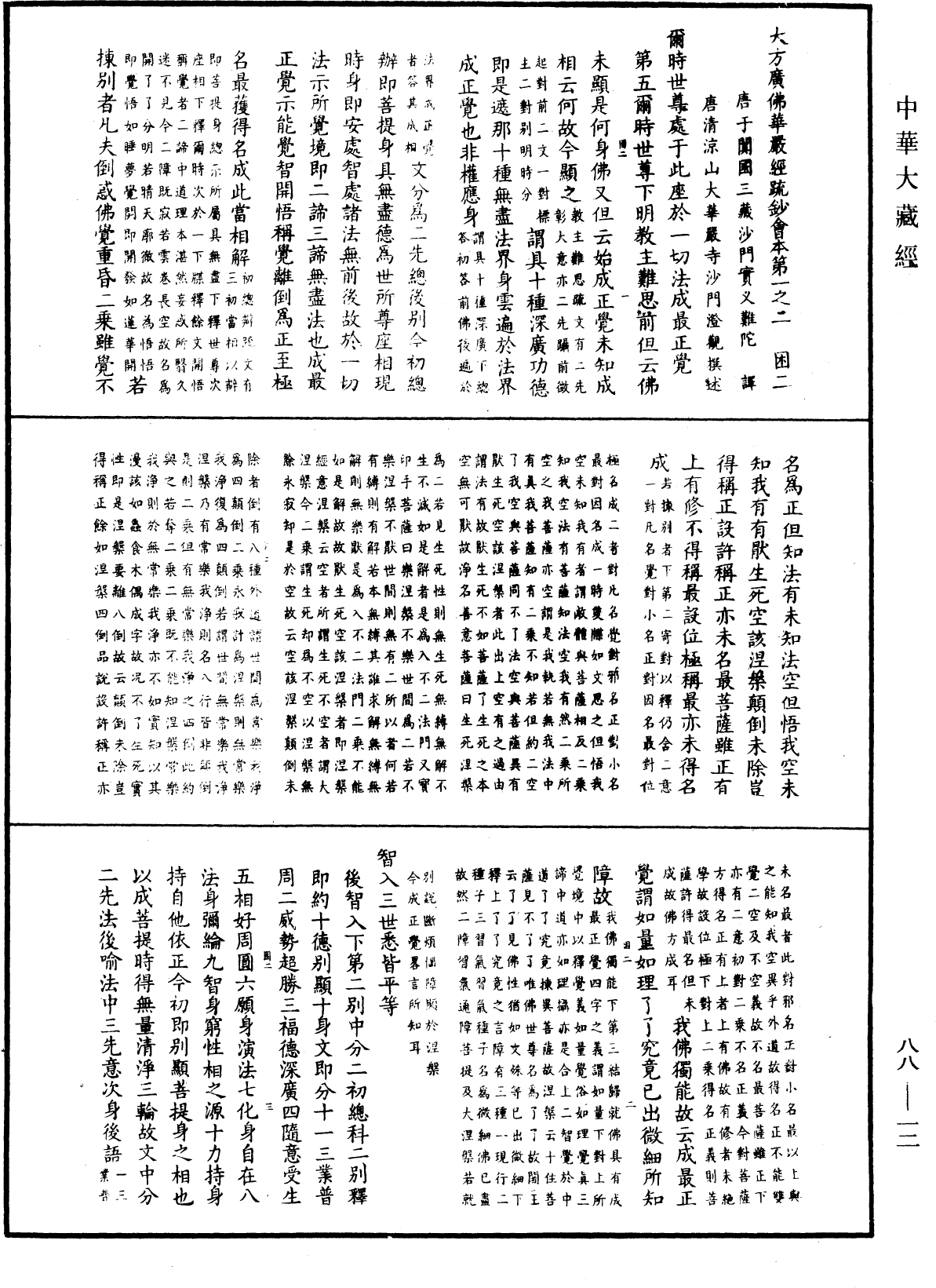 大方廣佛華嚴經疏鈔會本《中華大藏經》_第88冊_第012頁