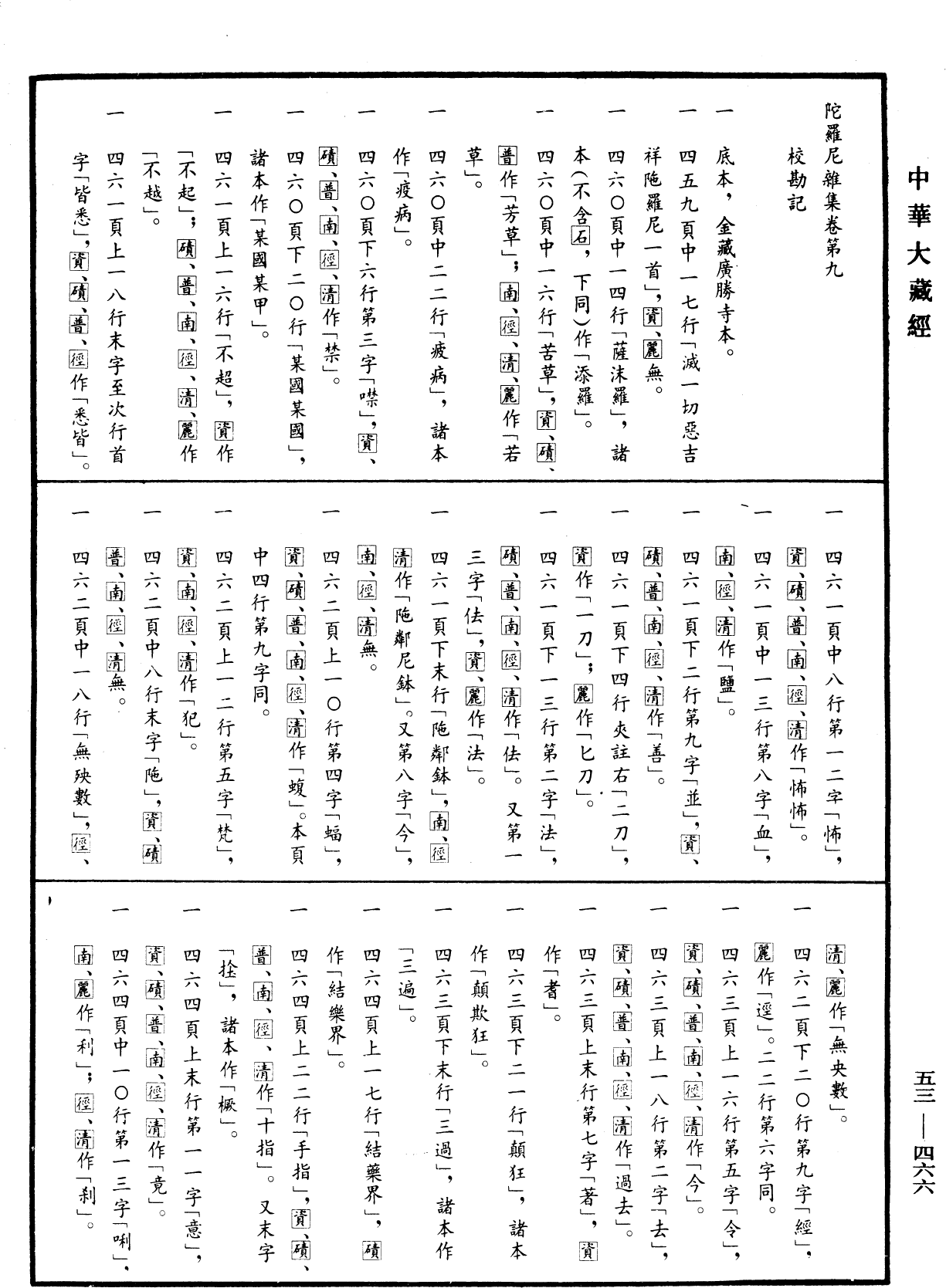 陀羅尼雜集《中華大藏經》_第53冊_第466頁