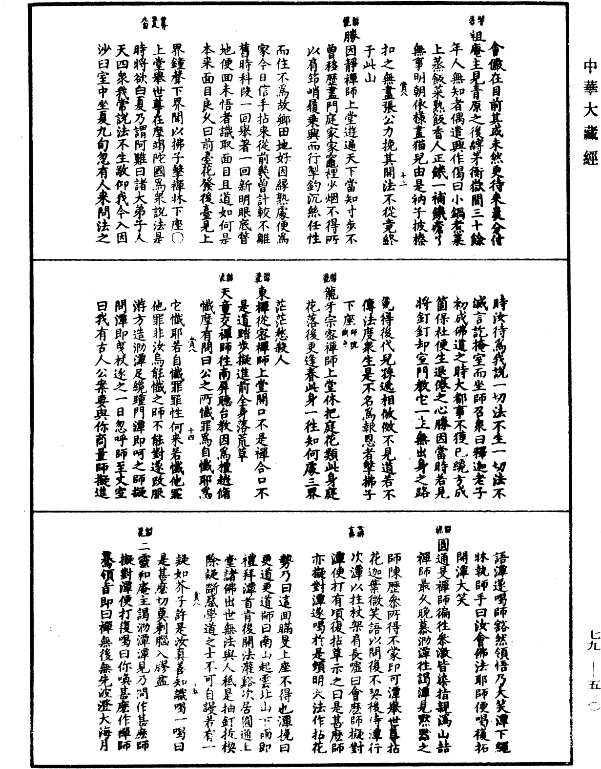 禪宗正脉《中華大藏經》_第79冊_第510頁