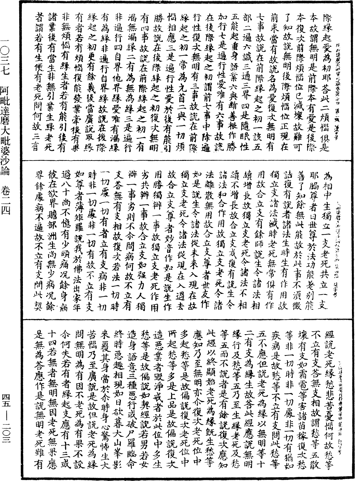 阿毗達磨大毗婆沙論《中華大藏經》_第45冊_第203頁