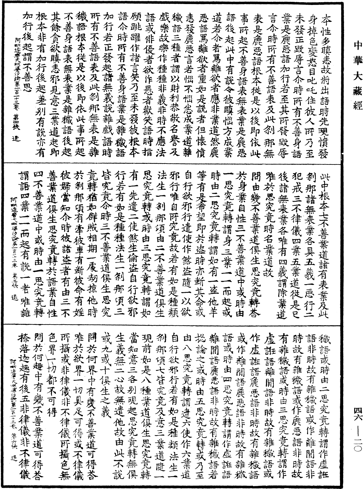 阿毗達磨大毗婆沙論《中華大藏經》_第46冊_第0020頁