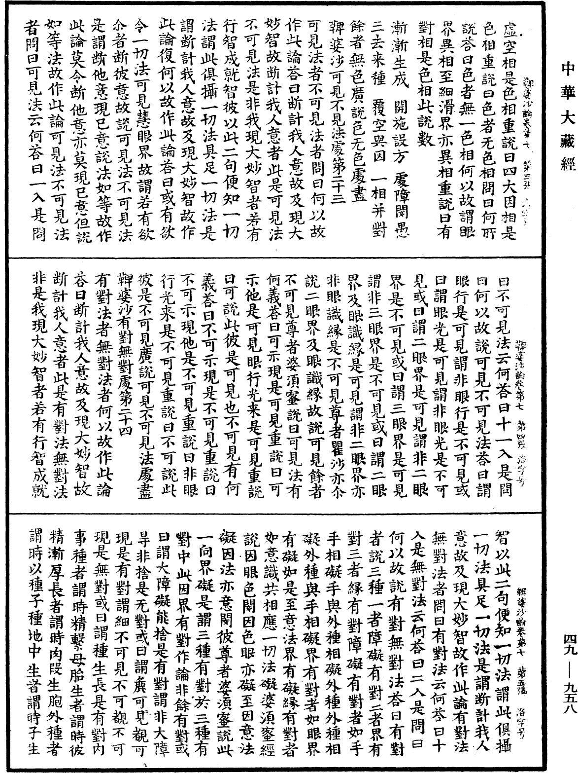 鞞婆沙論《中華大藏經》_第49冊_第0958頁