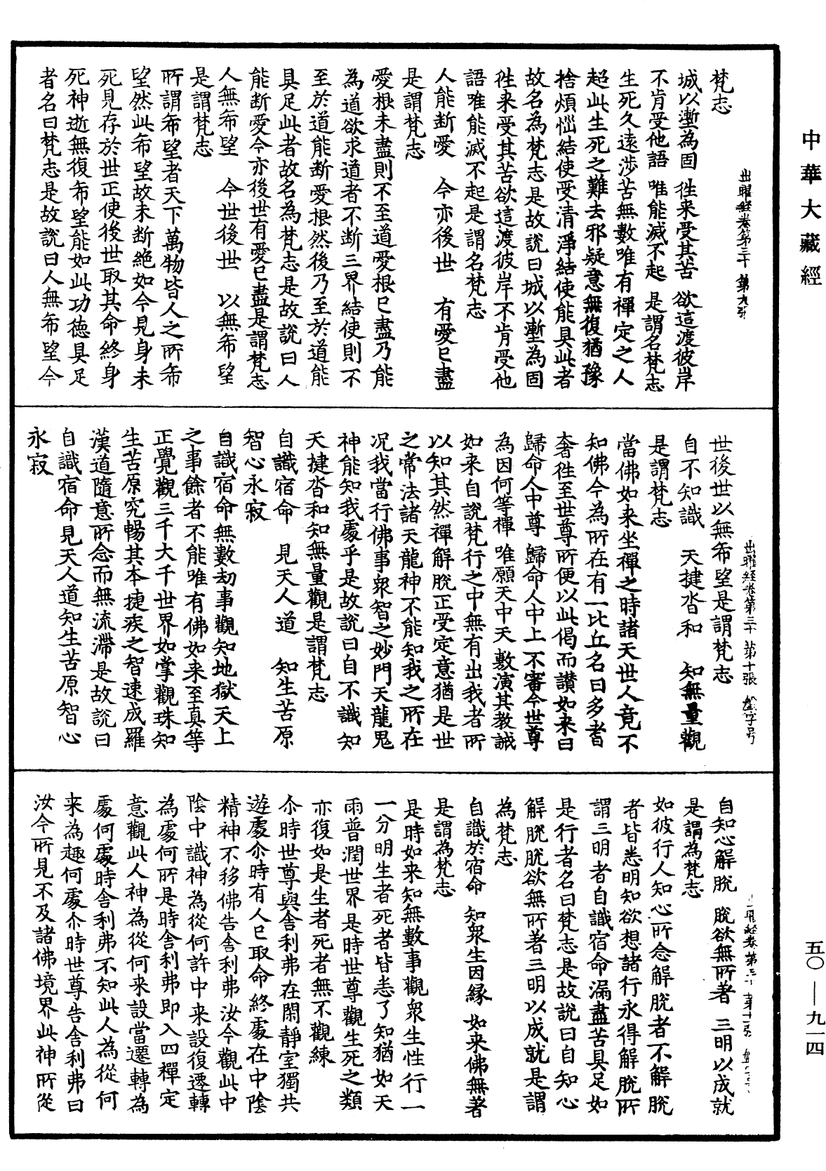 出曜經《中華大藏經》_第50冊_第914頁