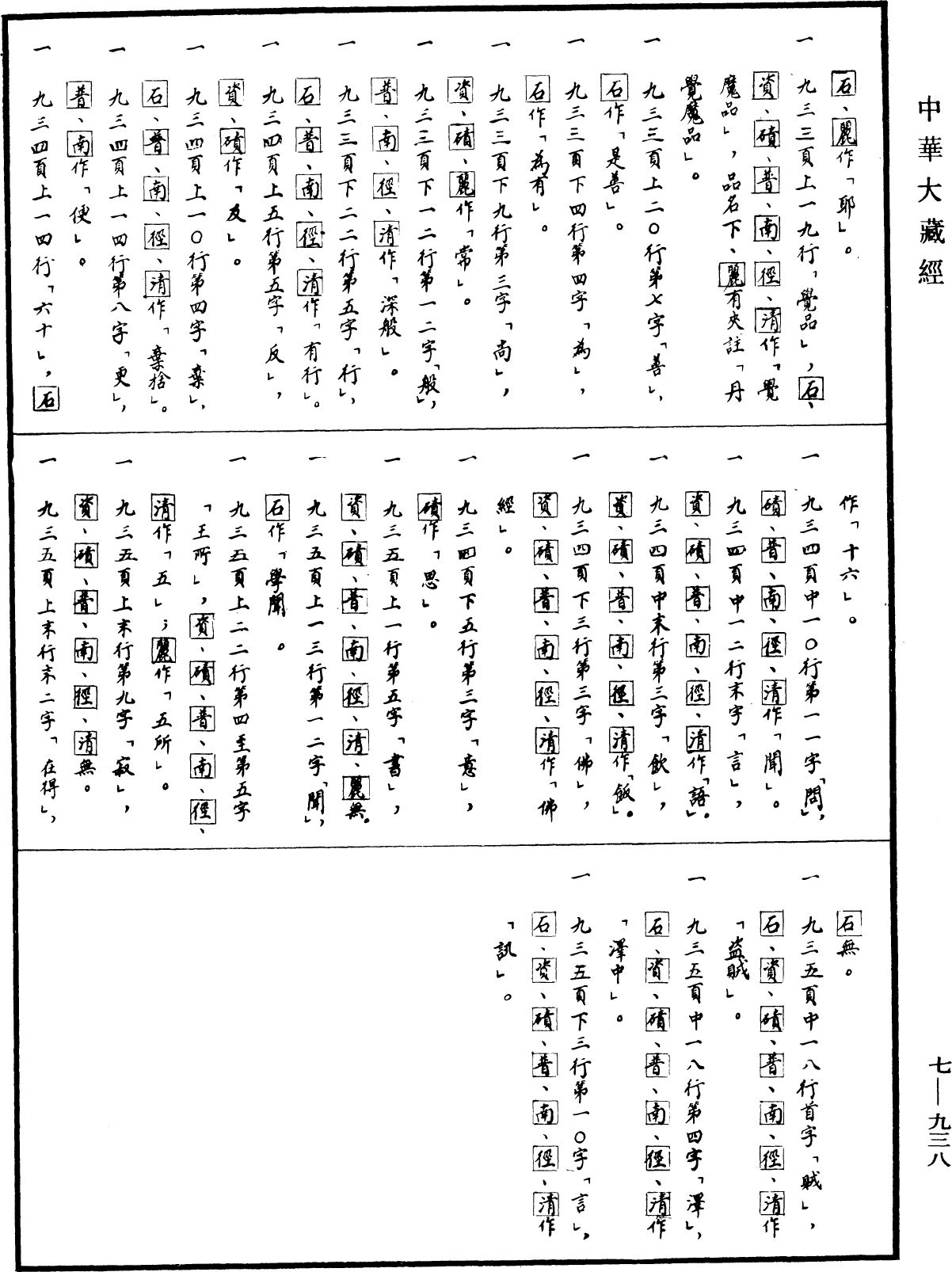 道行般若波羅蜜經《中華大藏經》_第7冊_第0938頁