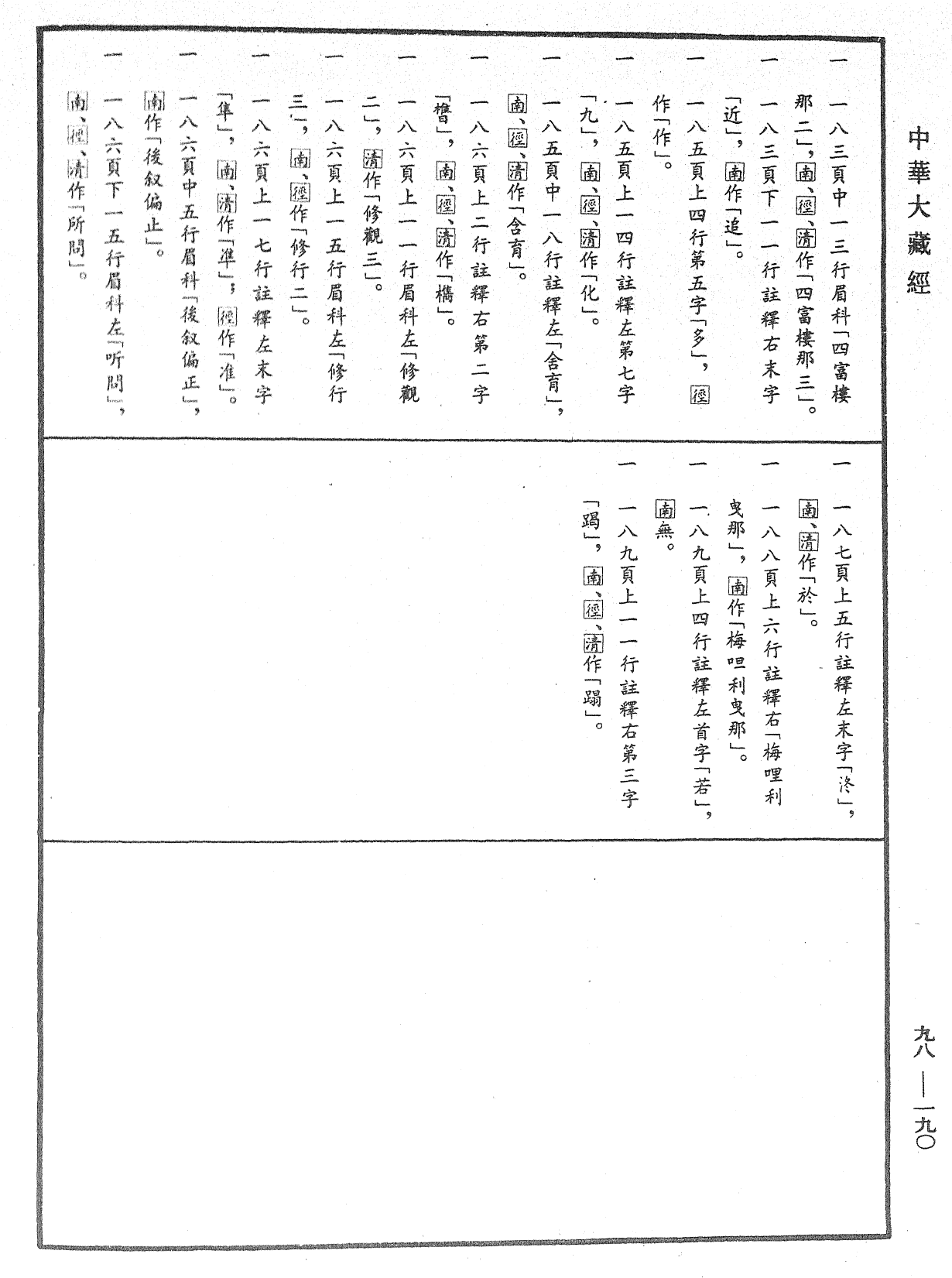 首楞嚴經義海《中華大藏經》_第98冊_第190頁