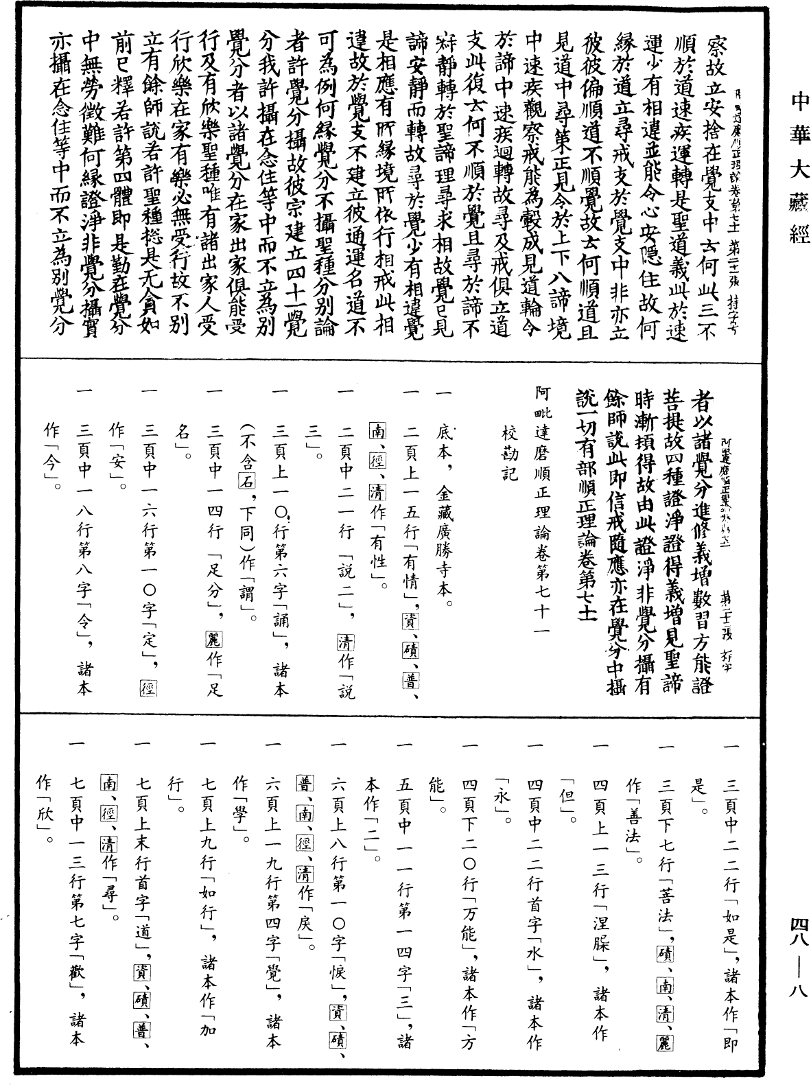 阿毗達磨順正理論《中華大藏經》_第48冊_第0008頁71