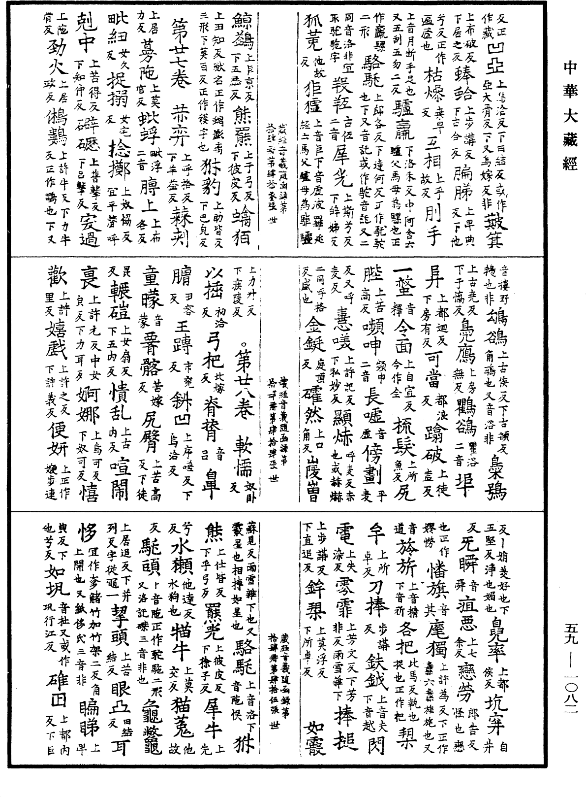 新集藏經音義隨函錄《中華大藏經》_第59冊_第1082頁