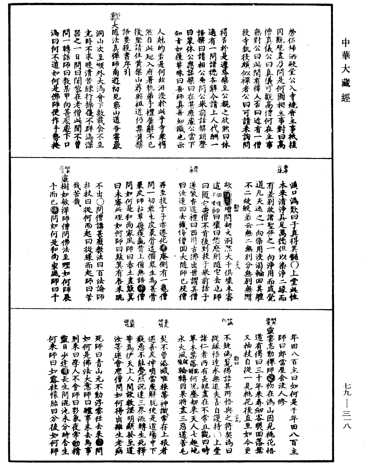 禪宗正脉《中華大藏經》_第79冊_第318頁