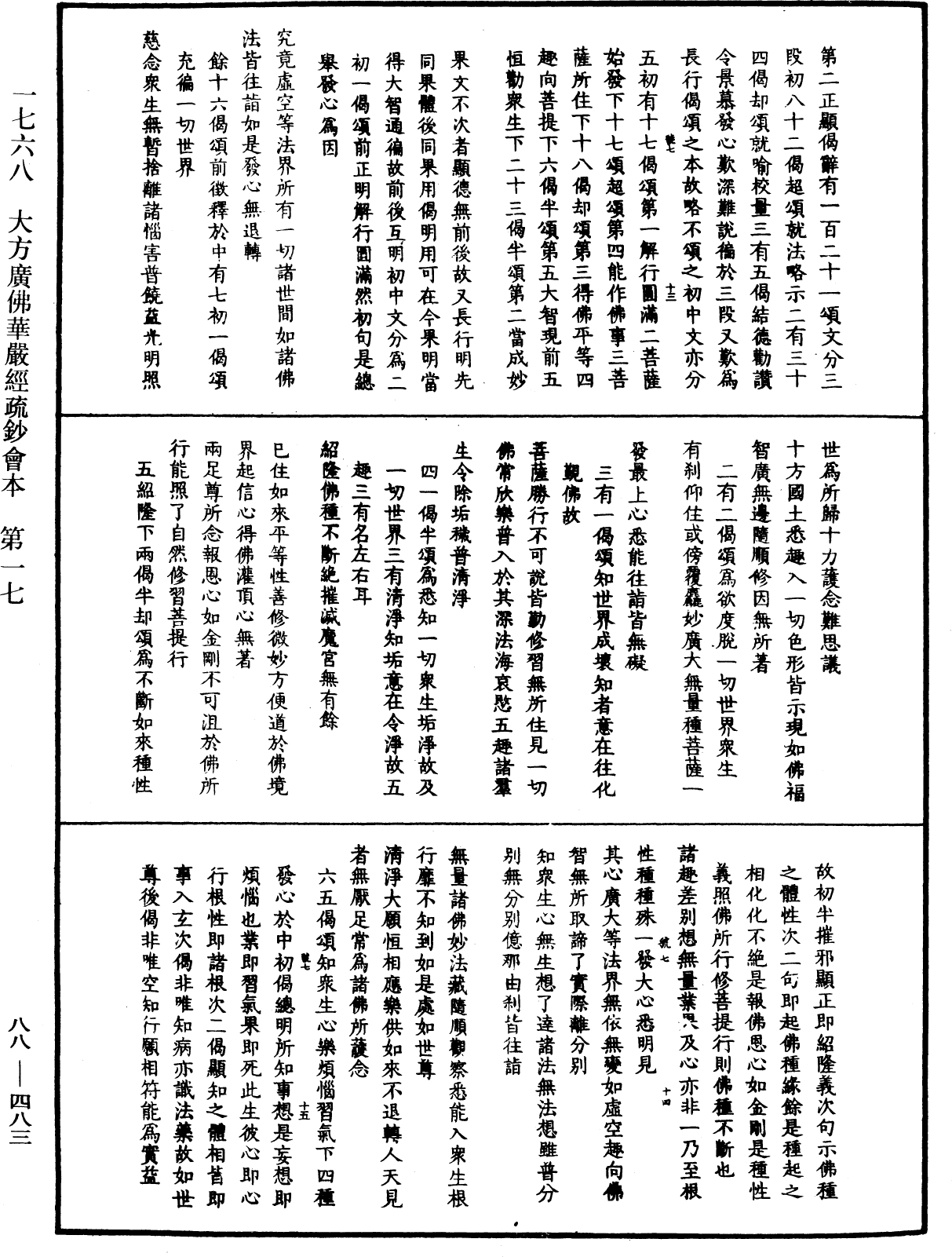 大方廣佛華嚴經疏鈔會本《中華大藏經》_第88冊_第483頁