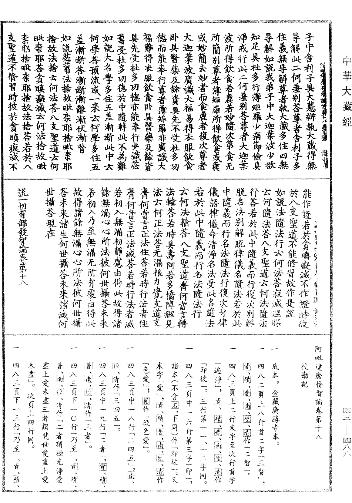 阿毗達磨發智論《中華大藏經》_第43冊_第488頁