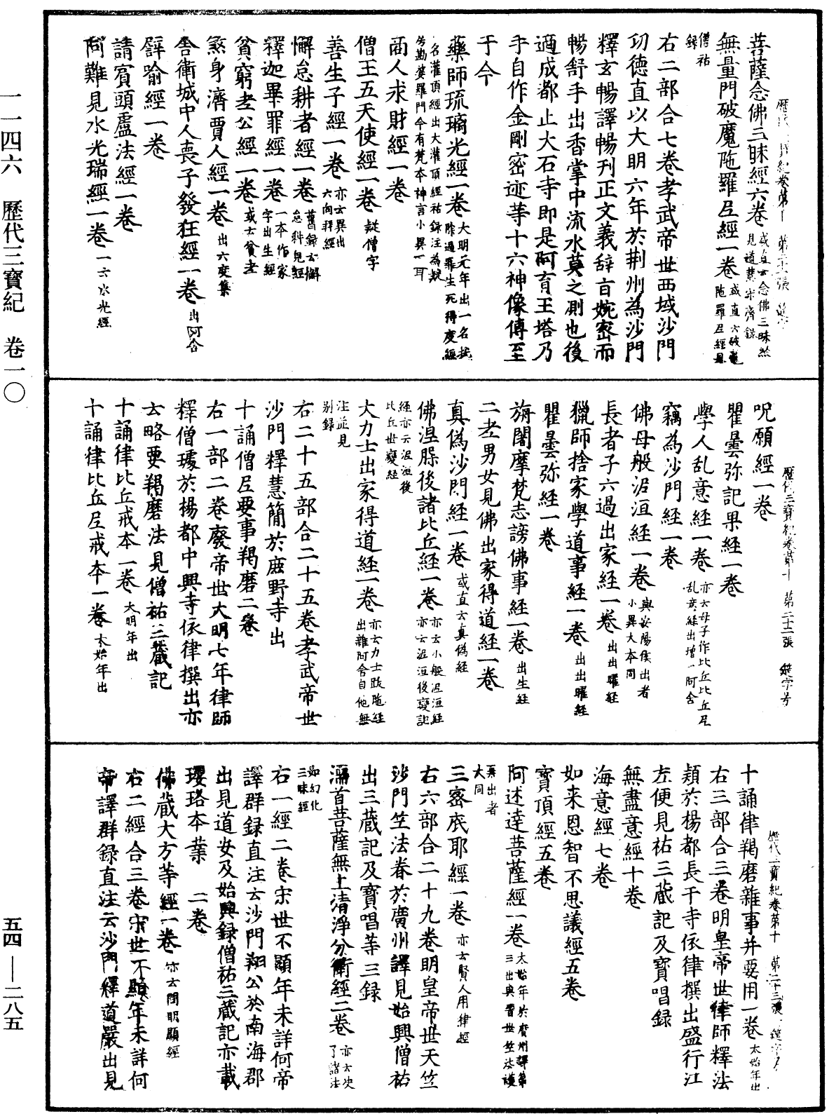 歷代三寶紀《中華大藏經》_第54冊_第285頁