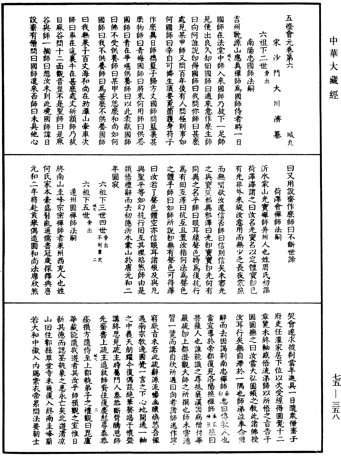 五燈會元《中華大藏經》_第75冊_第358頁