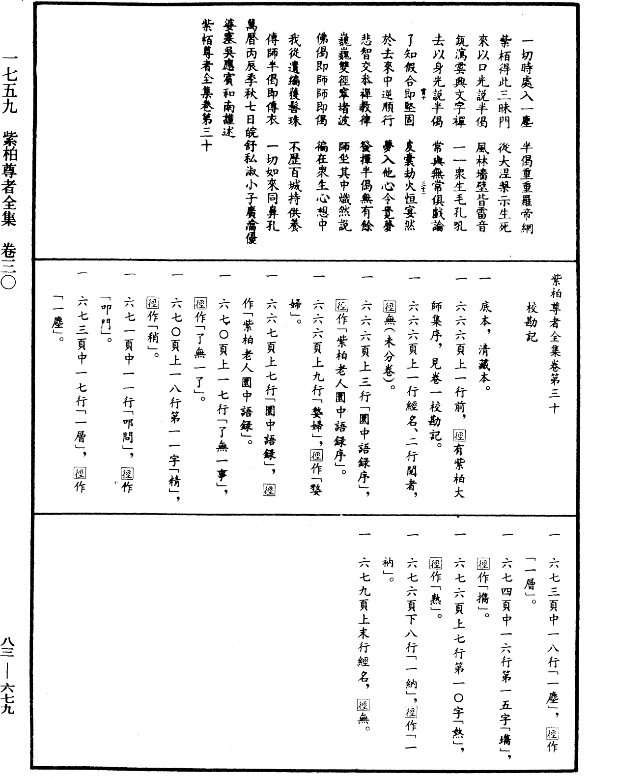 紫柏尊者全集《中華大藏經》_第83冊_第0679頁