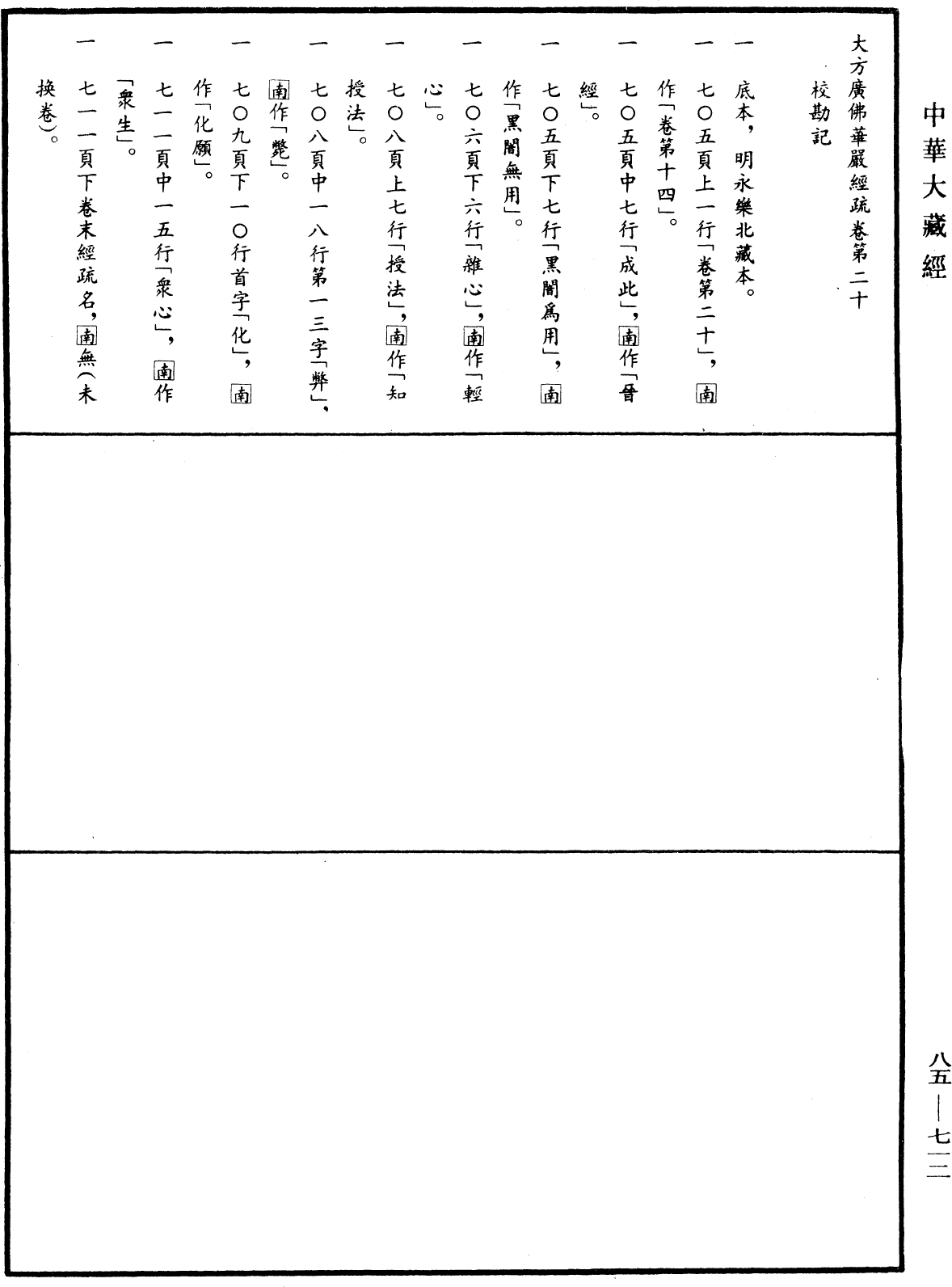 大方廣佛華嚴經疏《中華大藏經》_第85冊_第0712頁