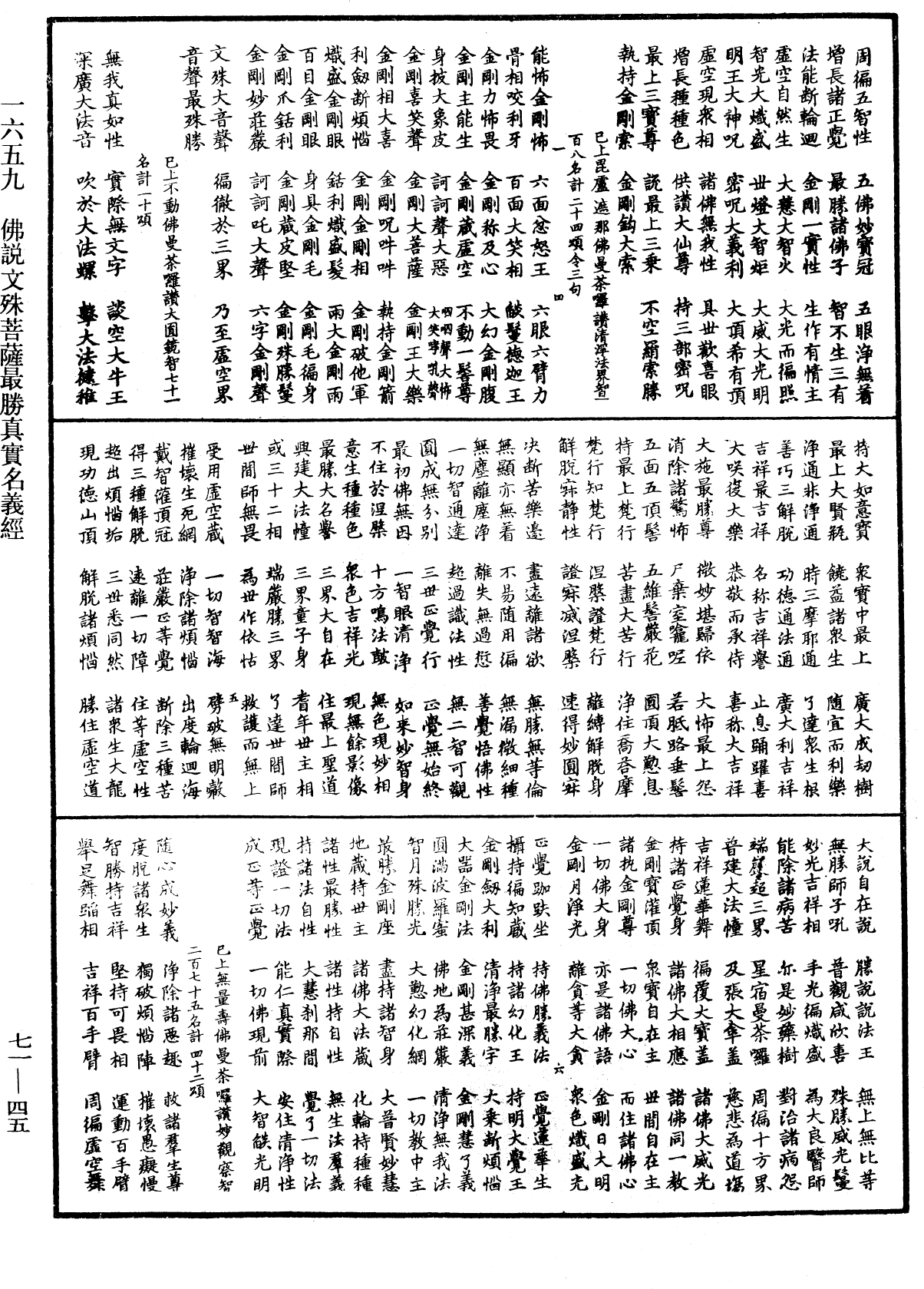 佛說文殊菩薩最勝真實名義經《中華大藏經》_第71冊_第045頁