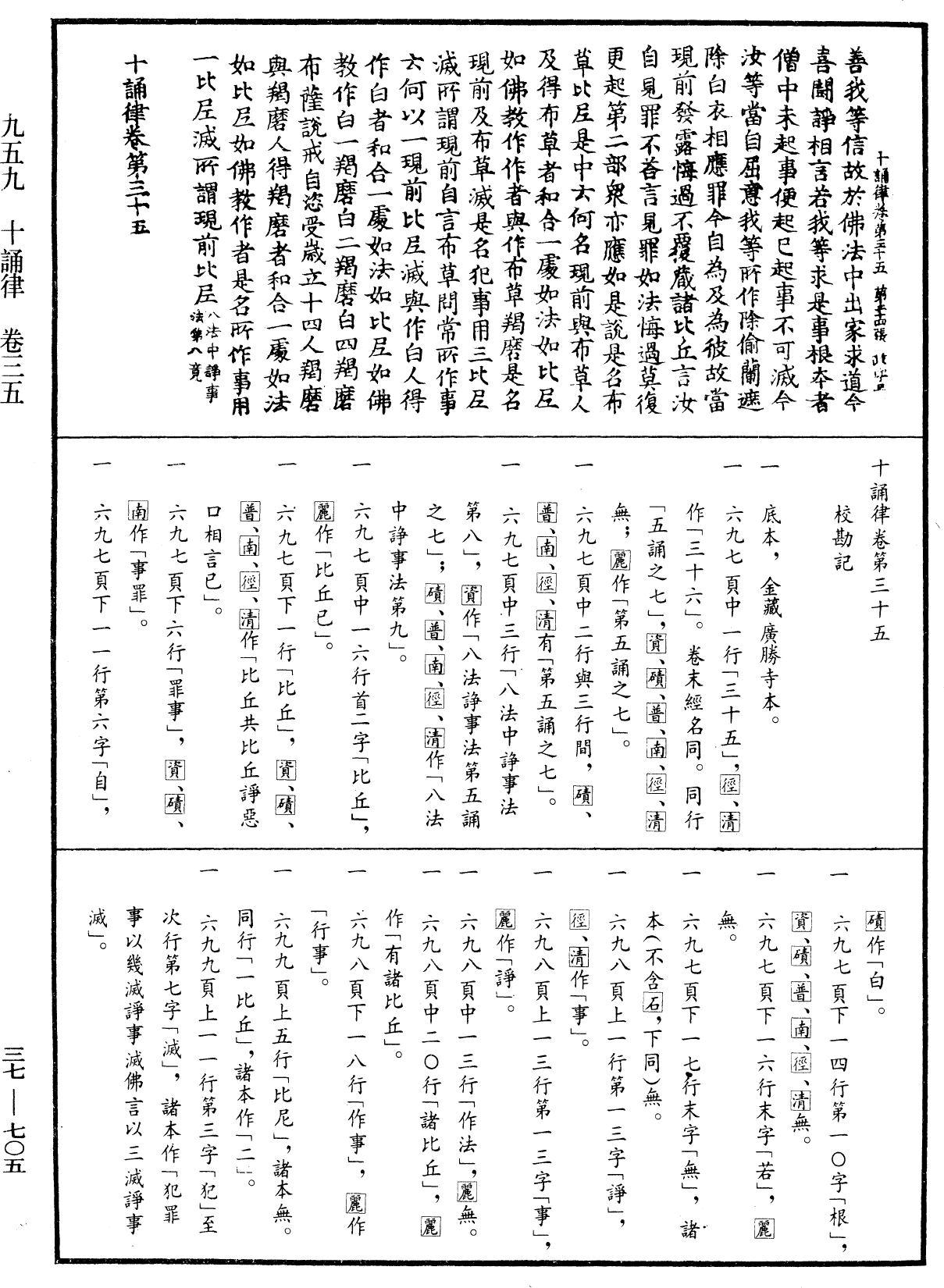 十誦律《中華大藏經》_第37冊_第705頁