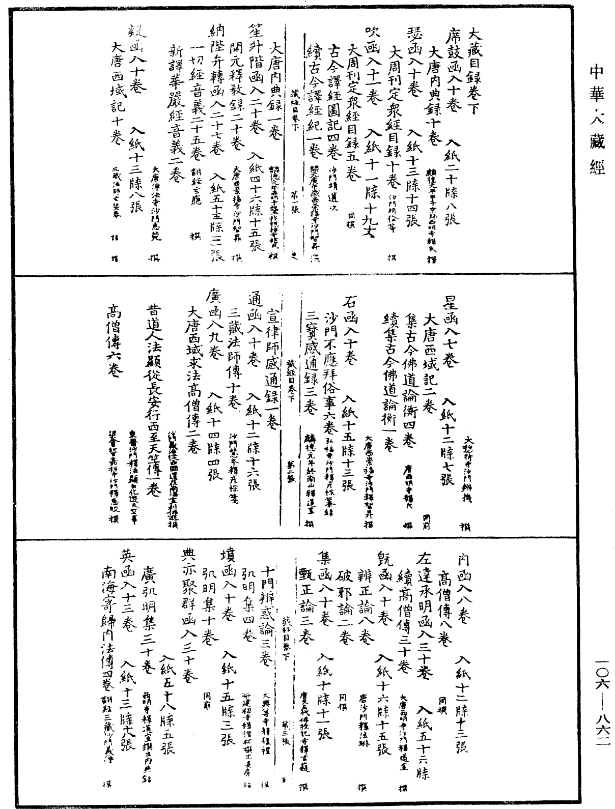 大藏目錄《中華大藏經》_第106冊_第862頁