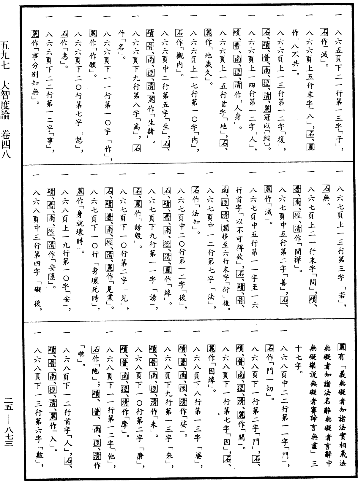 大智度論《中華大藏經》_第25冊_第873頁