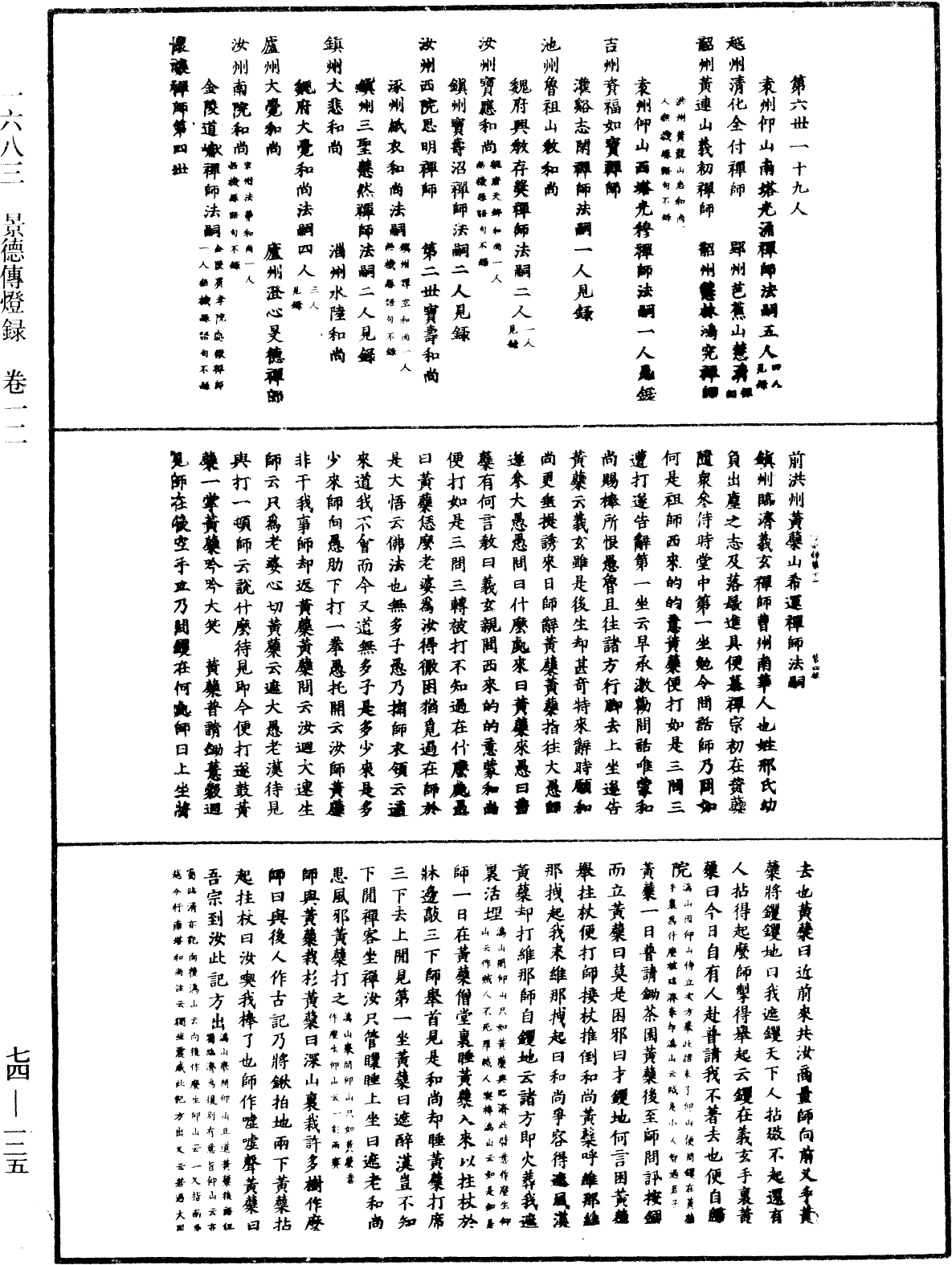 景德傳燈錄《中華大藏經》_第74冊_第125頁