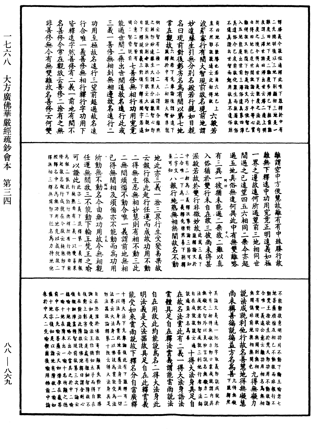 大方廣佛華嚴經疏鈔會本《中華大藏經》_第88冊_第869頁