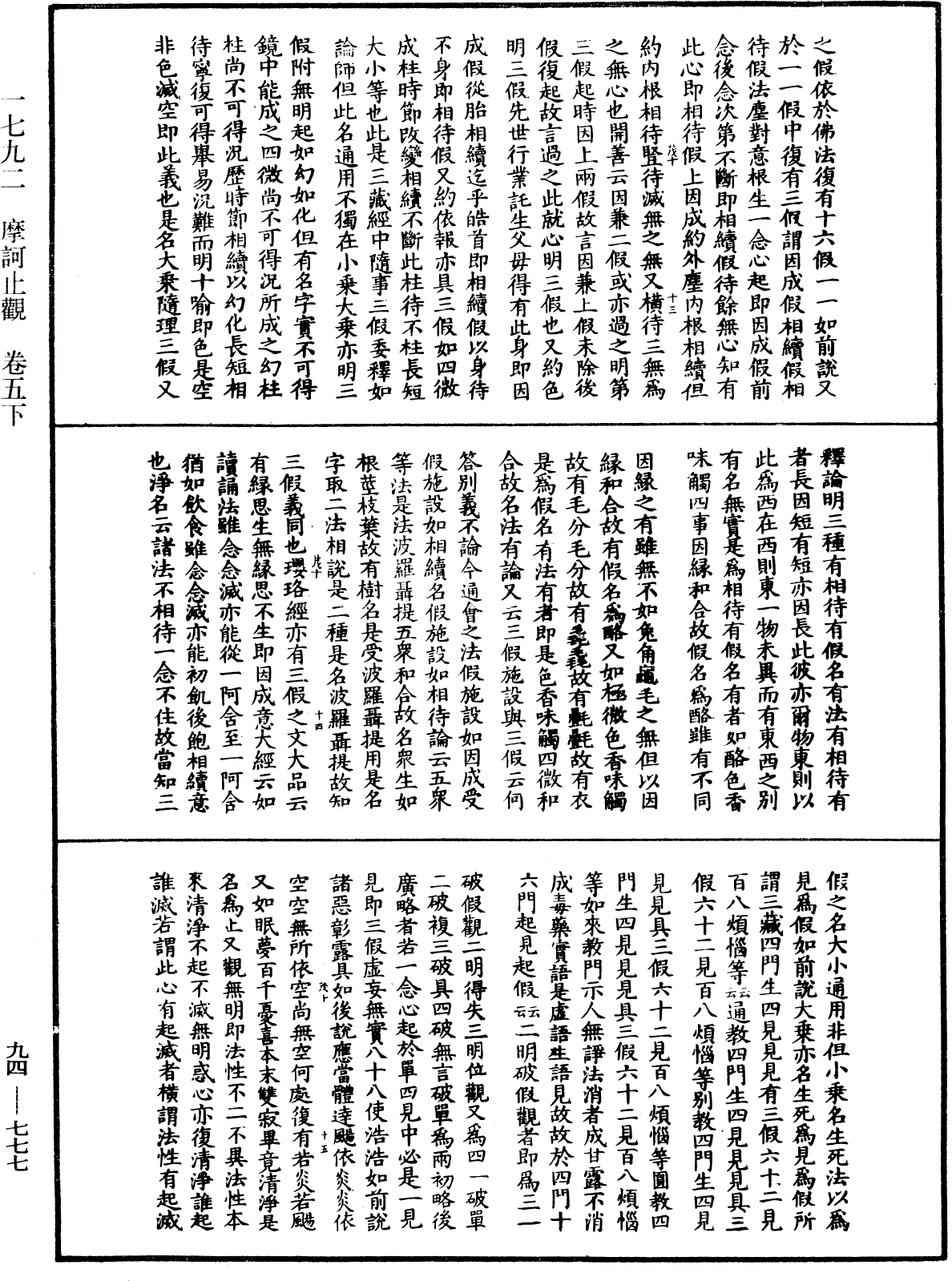 摩訶止觀《中華大藏經》_第94冊_第777頁