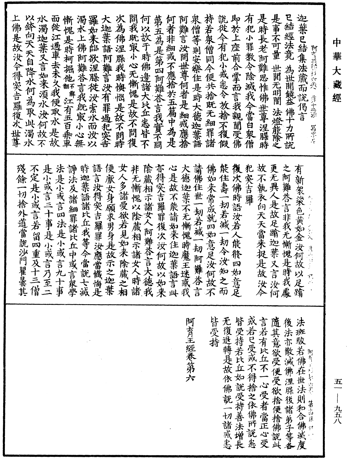 阿育王經《中華大藏經》_第51冊_第958頁