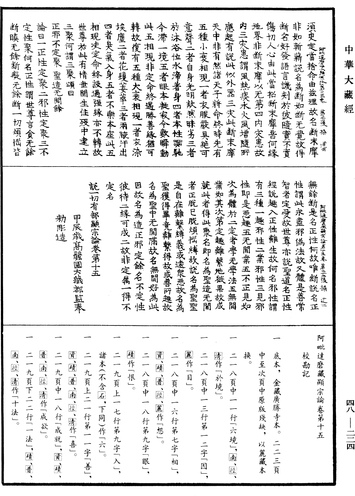 阿毗達磨藏顯宗論《中華大藏經》_第48冊_第0224頁