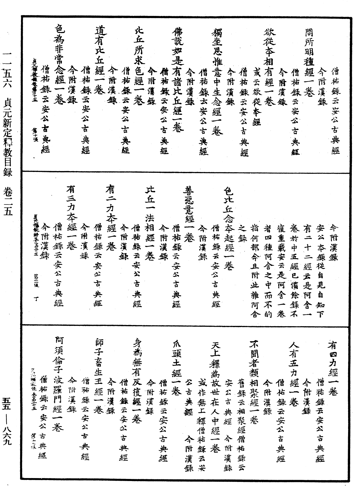 貞元新定釋教目錄《中華大藏經》_第55冊_第869頁