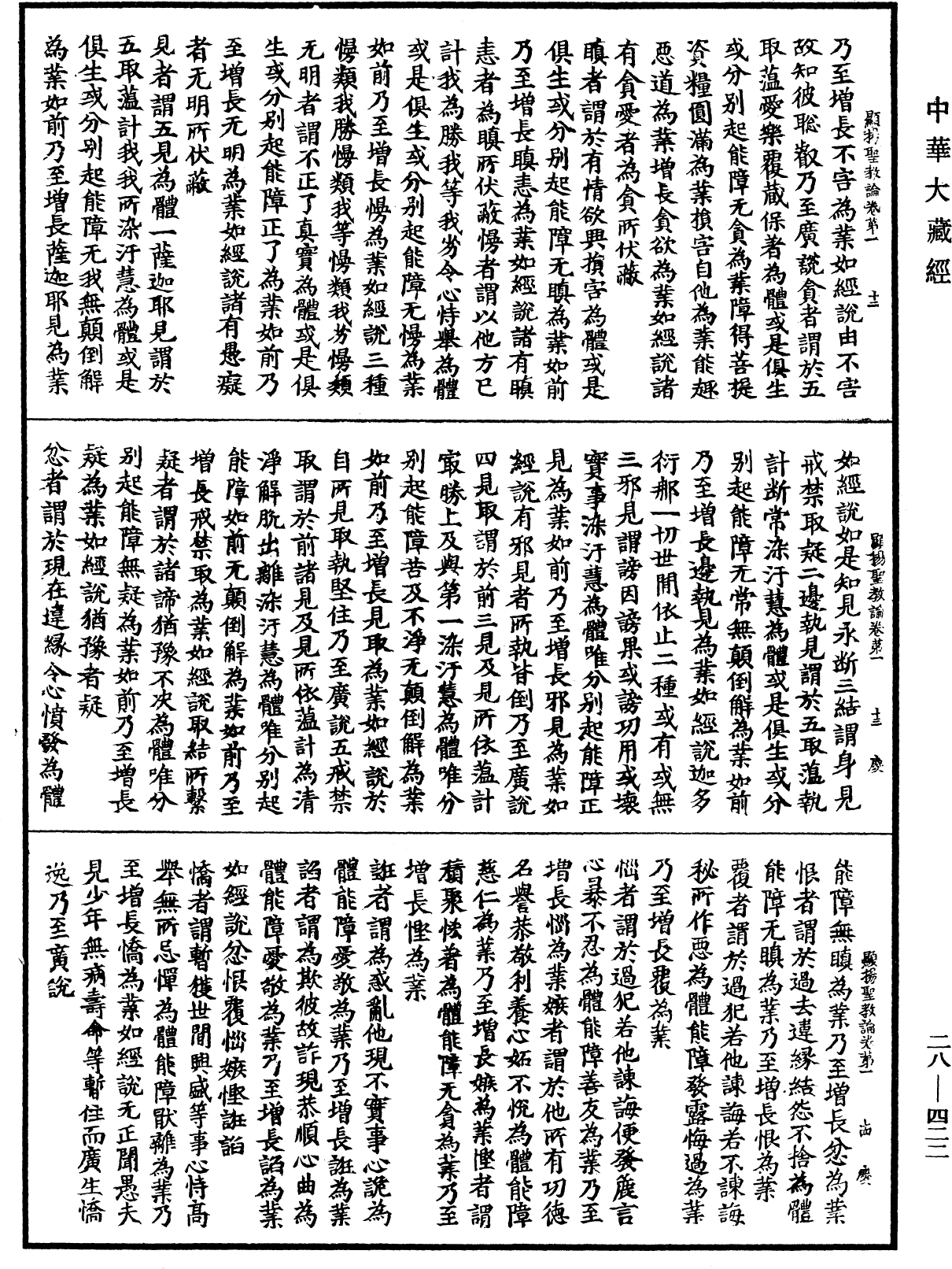 顯揚聖教論《中華大藏經》_第28冊_第0422頁