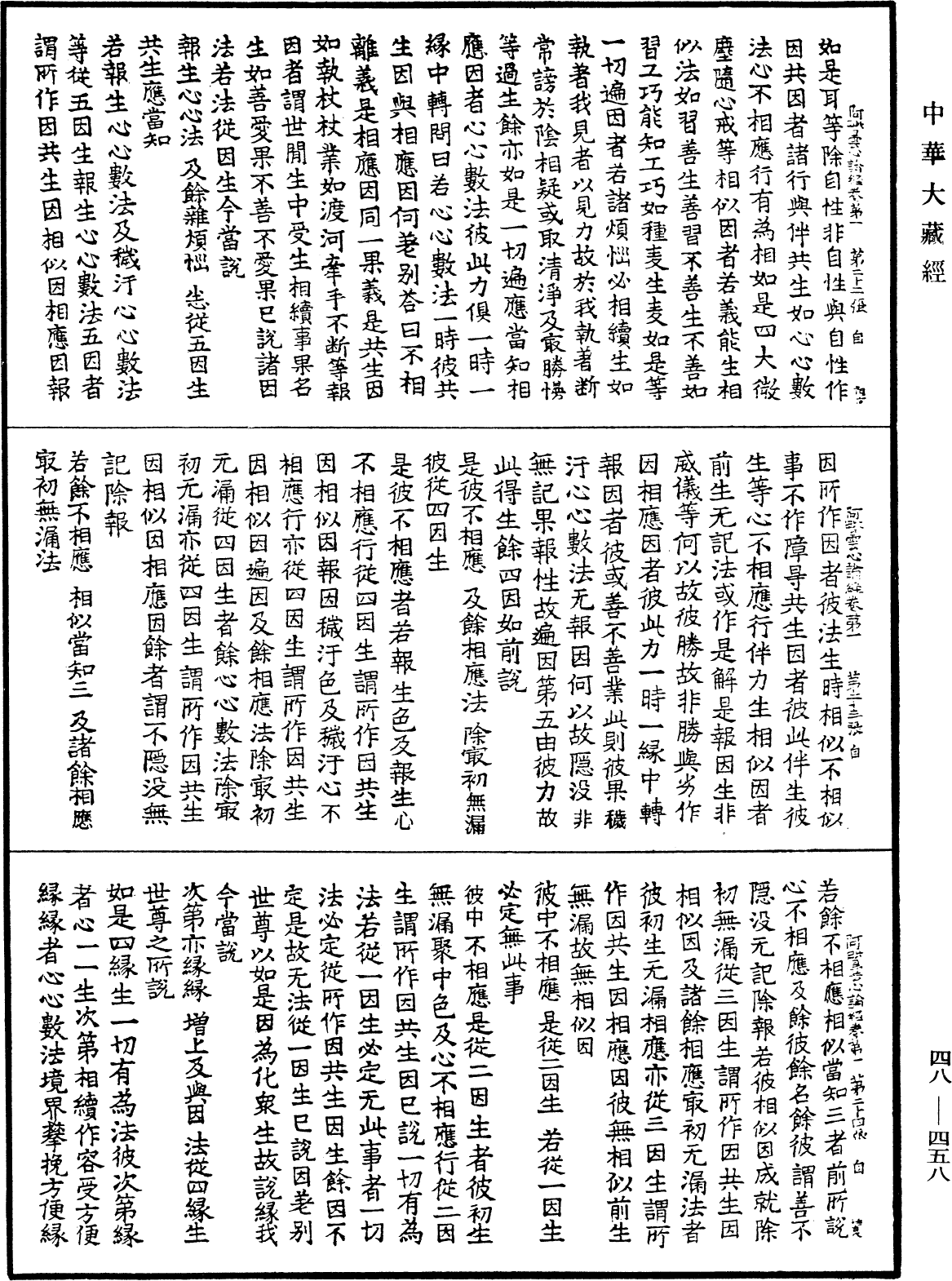 阿毗曇心論經《中華大藏經》_第48冊_第0458頁