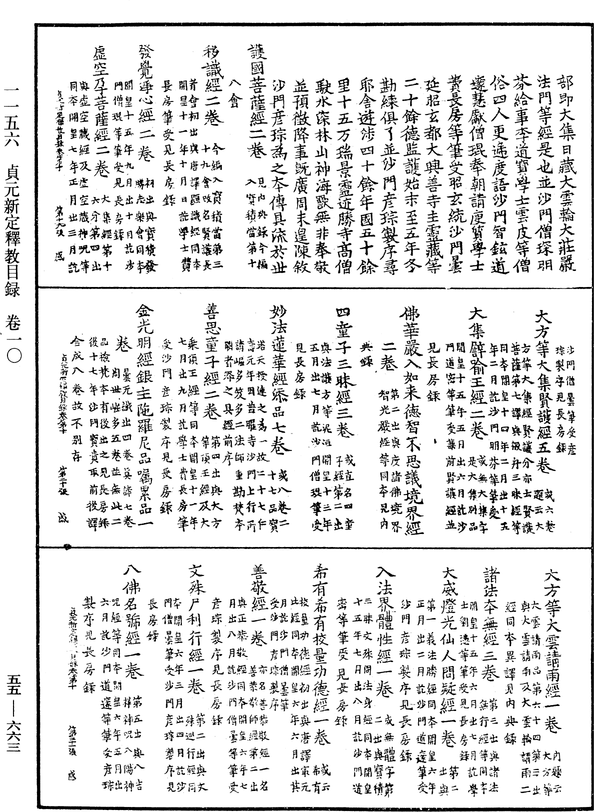 貞元新定釋教目錄《中華大藏經》_第55冊_第663頁