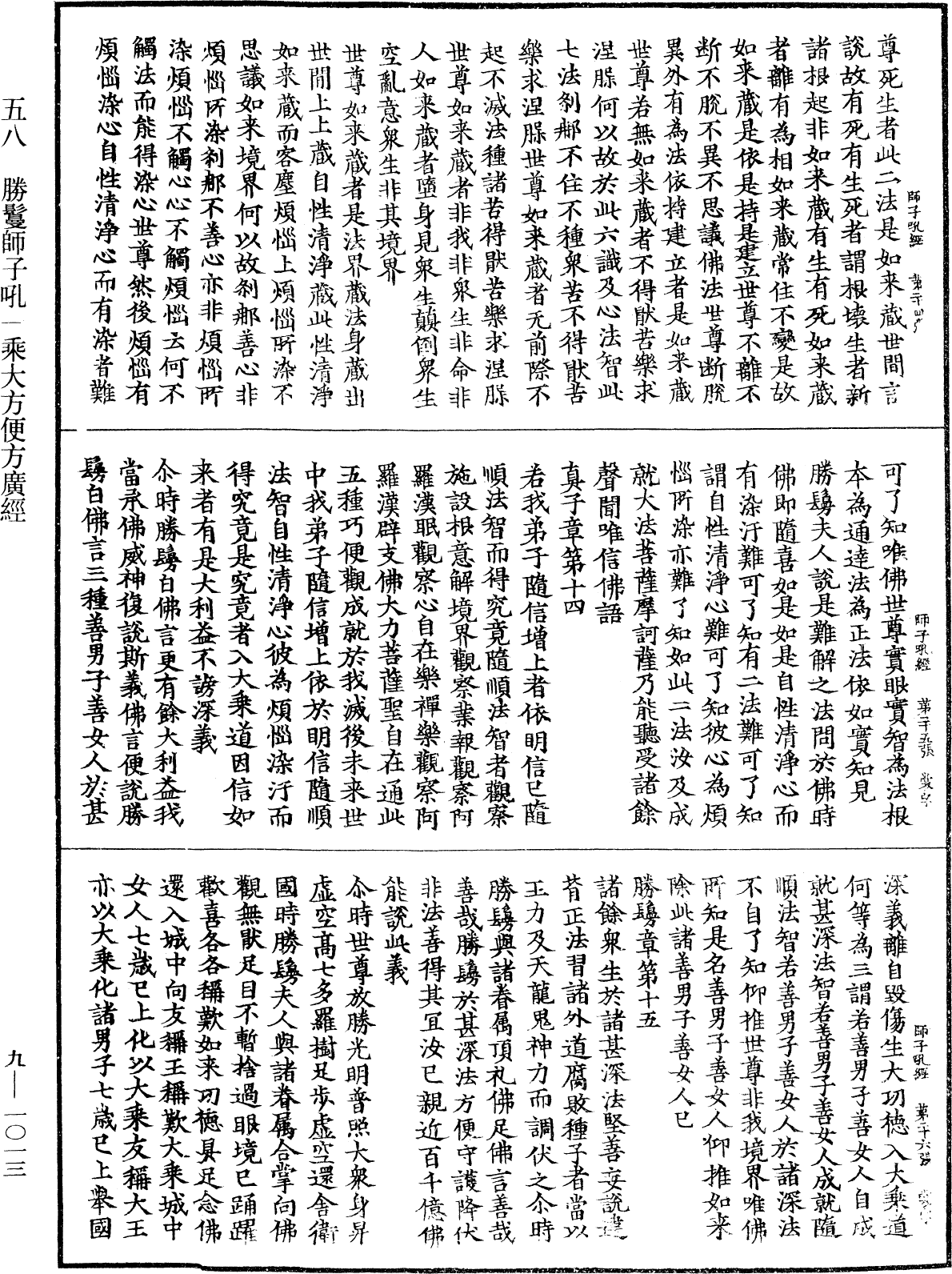 勝鬘獅子吼一乘大方便方廣經《中華大藏經》_第9冊_第1013頁