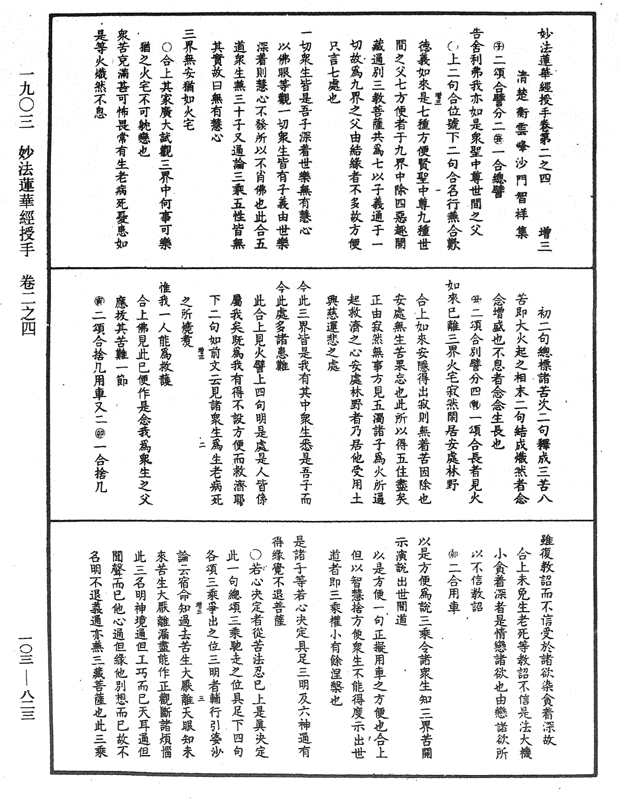 妙法蓮華經授手《中華大藏經》_第103冊_第823頁