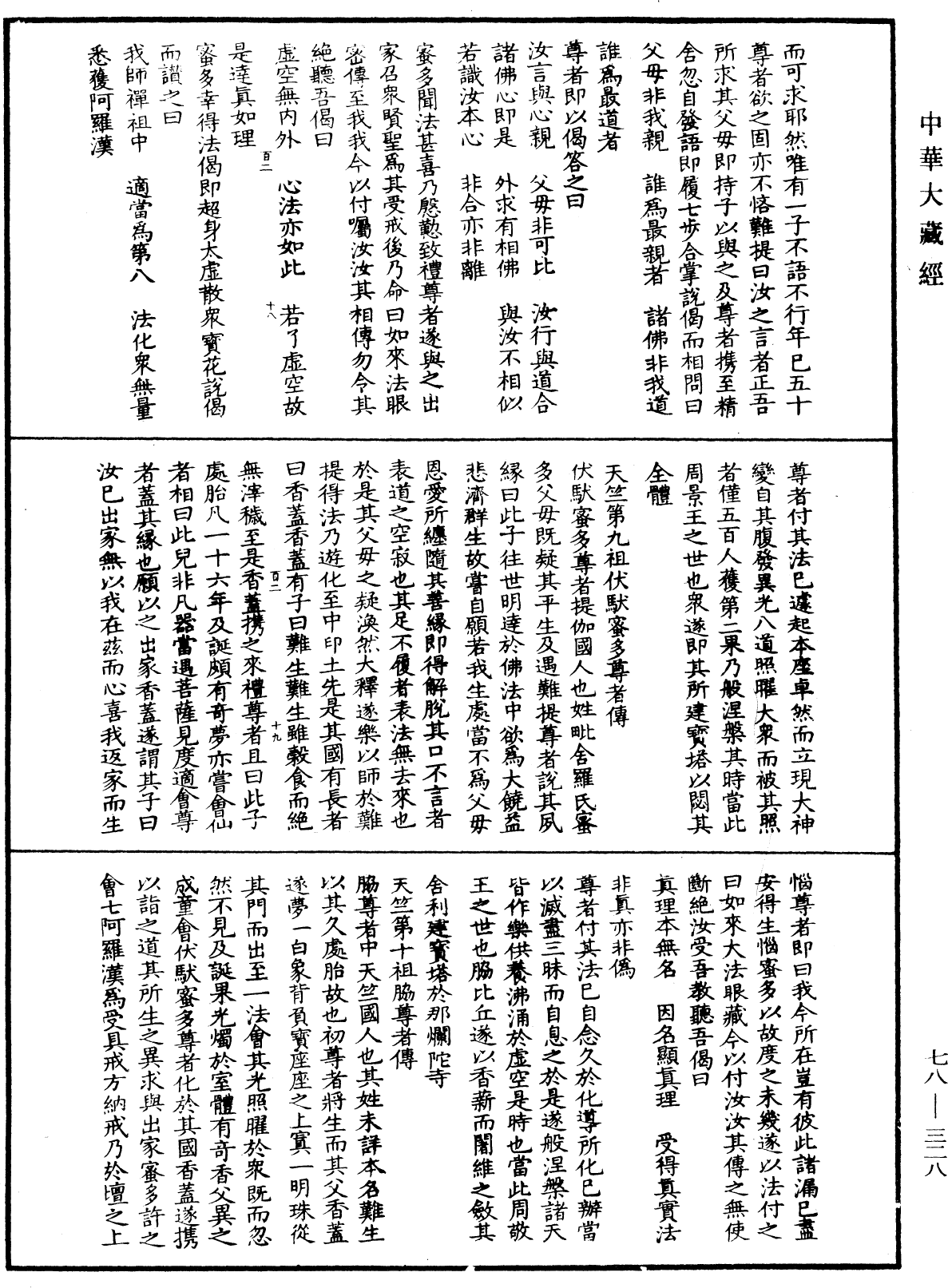 傳法正宗記《中華大藏經》_第78冊_第0328頁