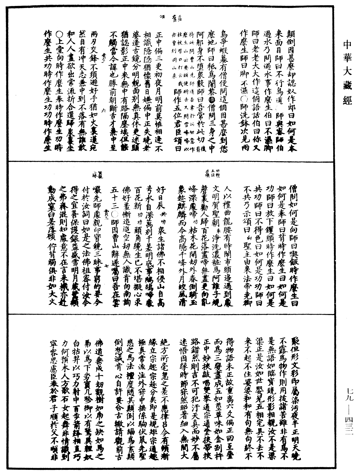 禅宗正脉《中华大藏经》_第79册_第432页