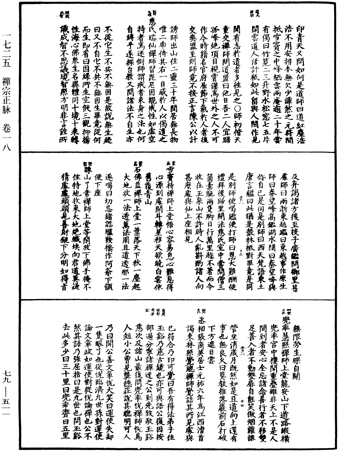 禪宗正脉《中華大藏經》_第79冊_第511頁