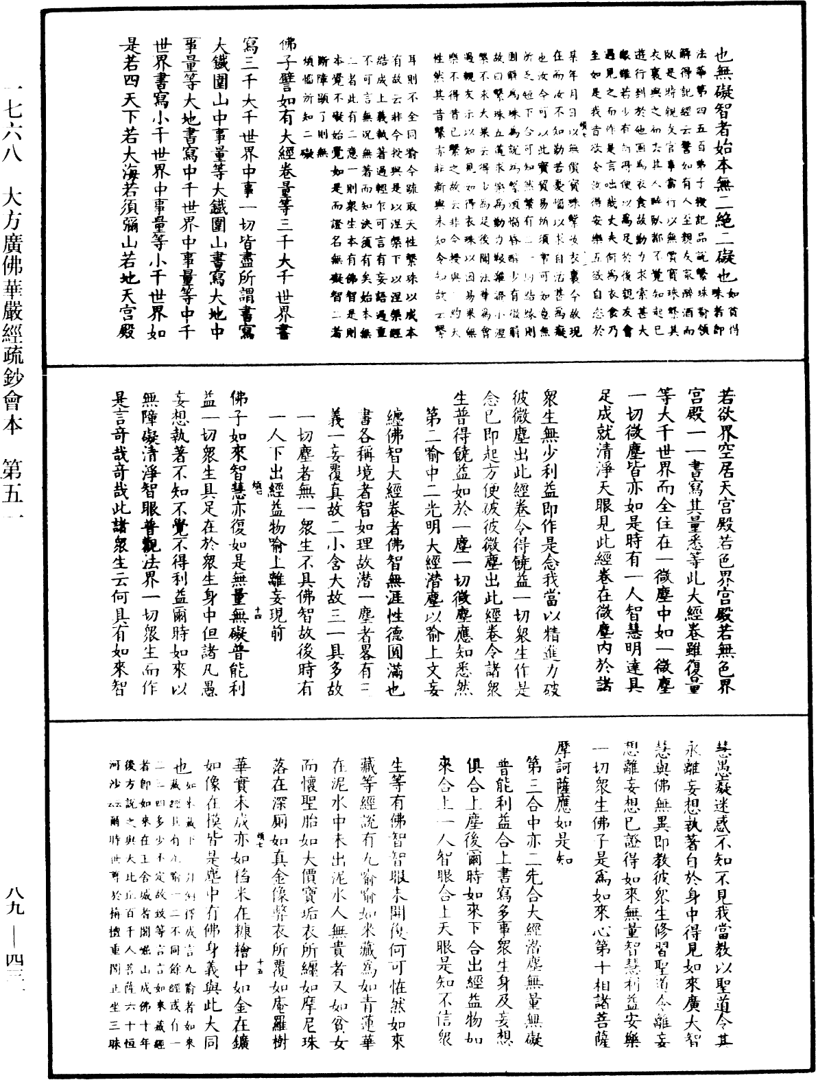 大方廣佛華嚴經疏鈔會本《中華大藏經》_第89冊_第431頁