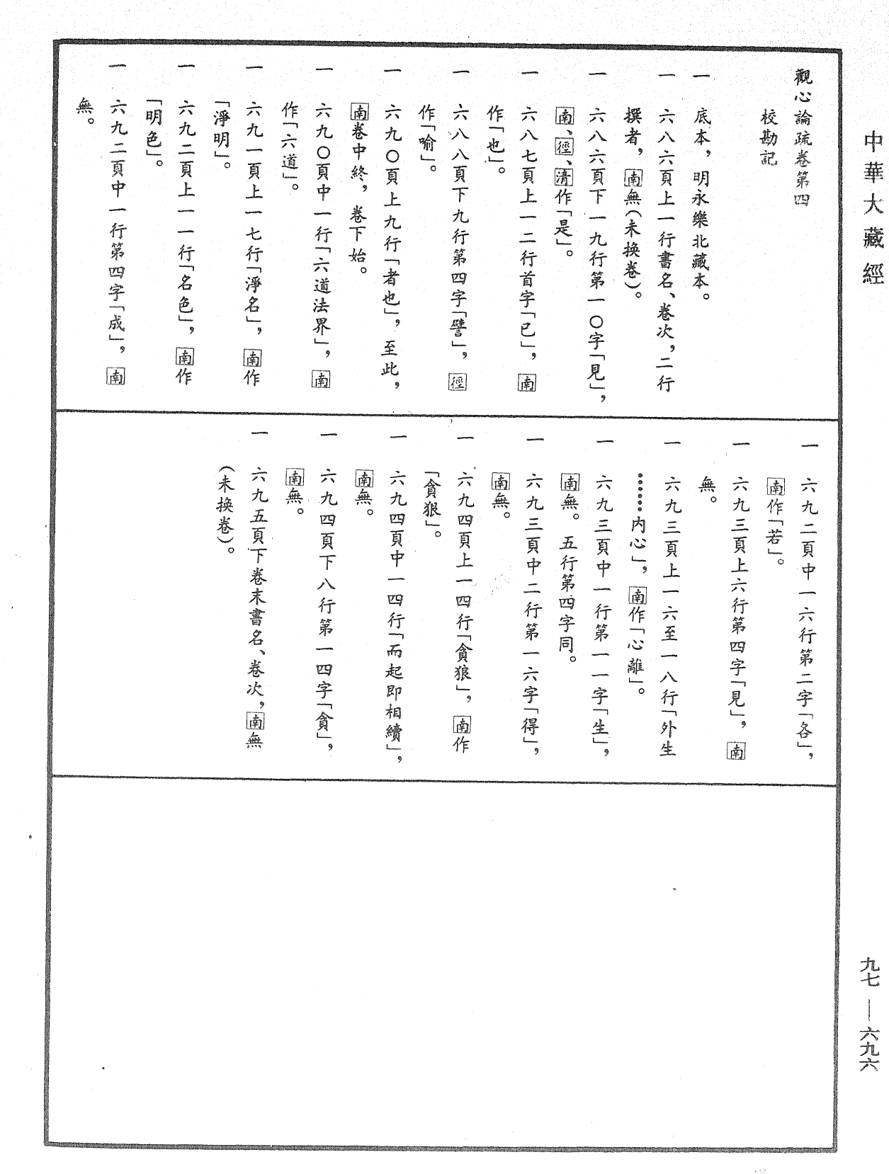 觀心論疏《中華大藏經》_第97冊_第696頁