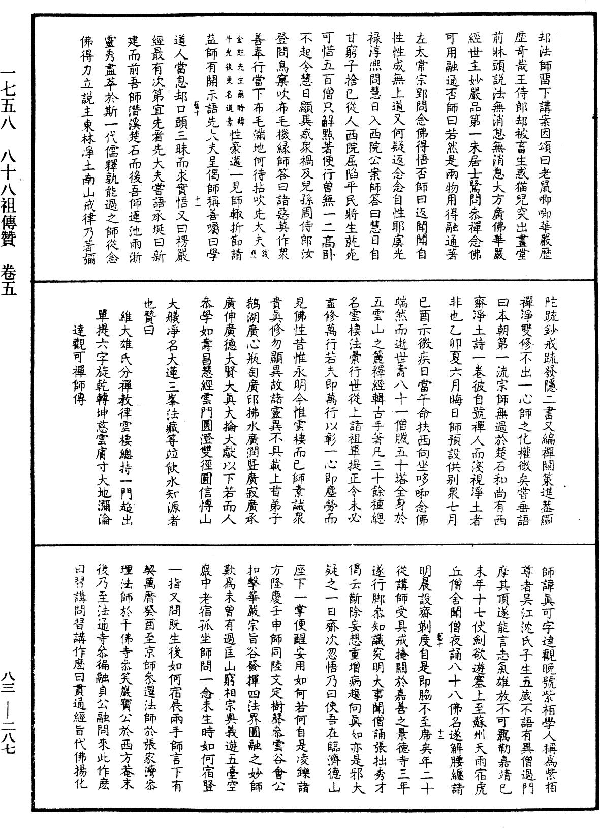 八十八祖傳贊《中華大藏經》_第83冊_第0287頁