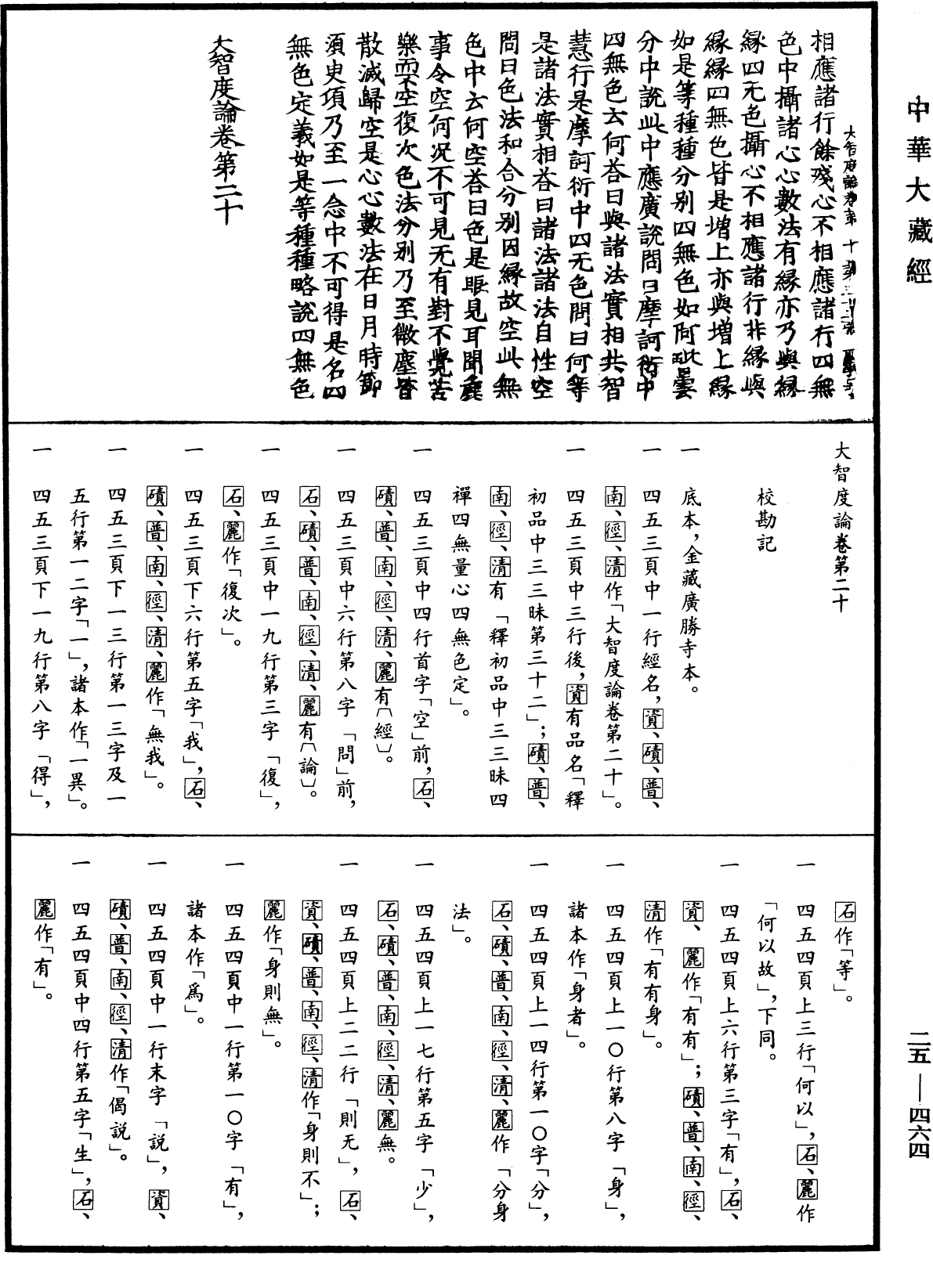 大智度論《中華大藏經》_第25冊_第464頁