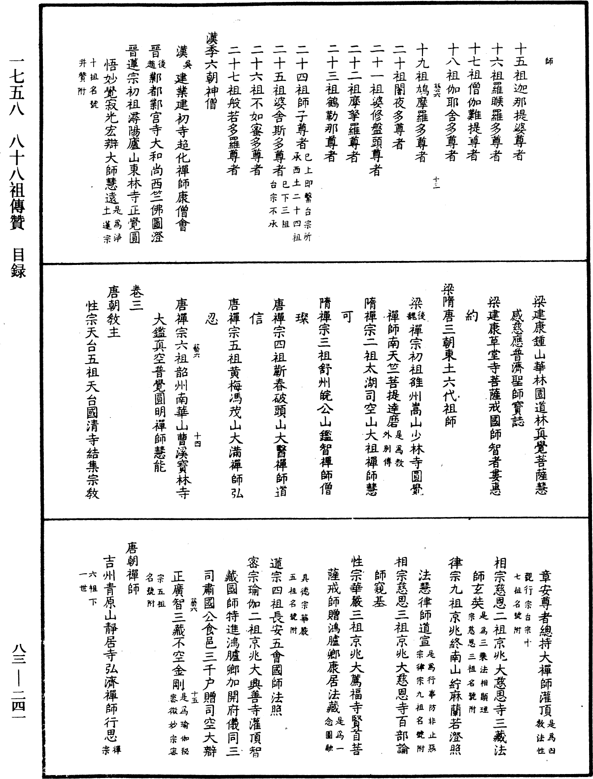 八十八祖傳贊《中華大藏經》_第83冊_第0241頁