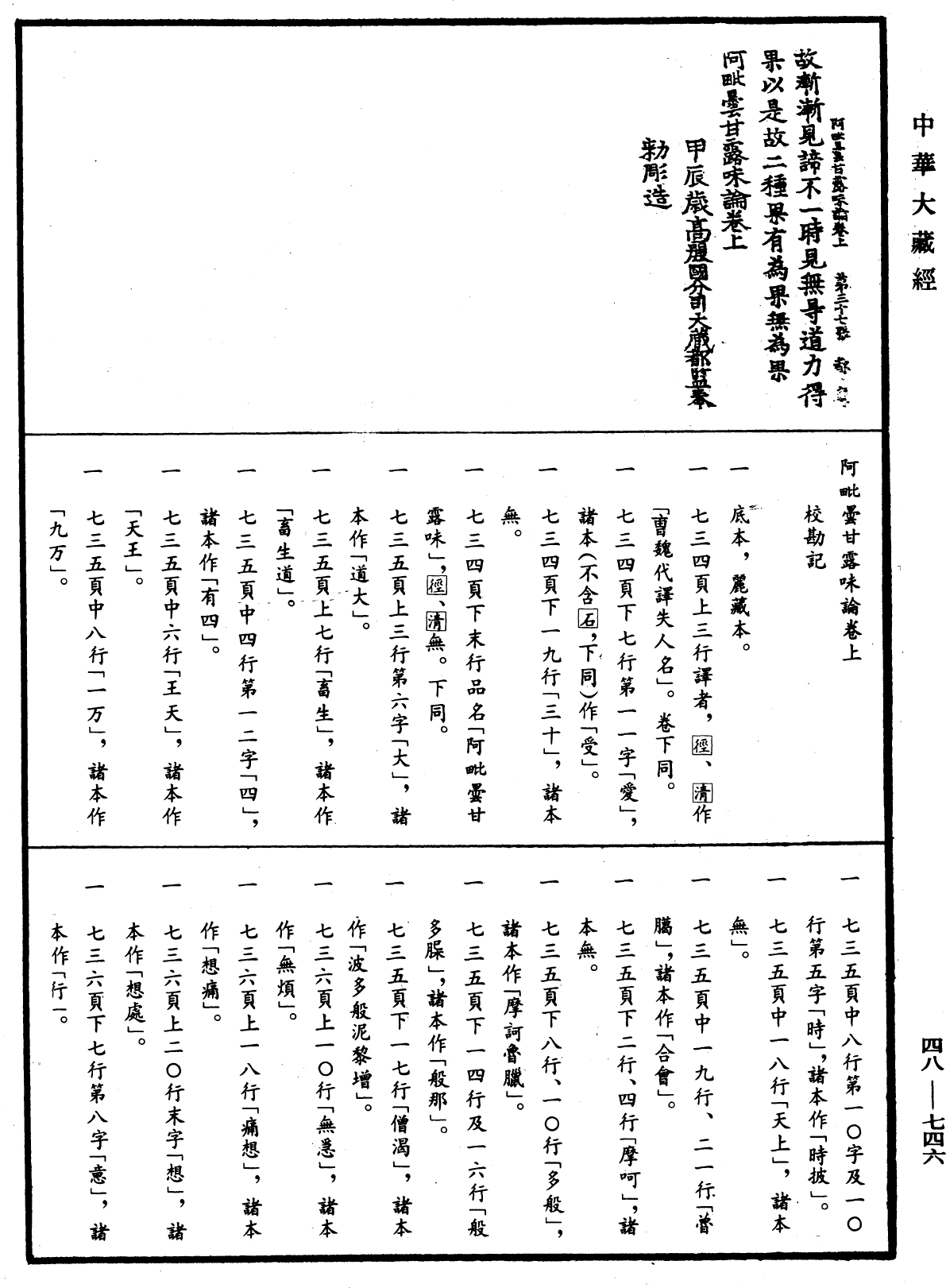 阿毗曇甘露味論《中華大藏經》_第48冊_第0746頁